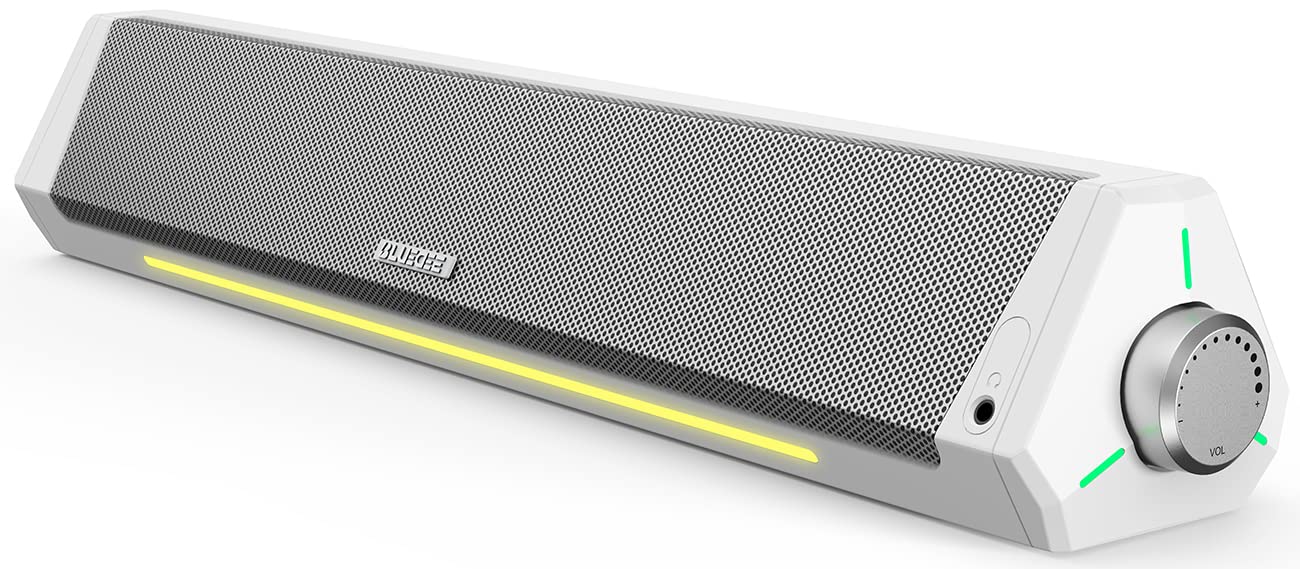 Computer Speakers, Bluetooth Soundbar, Hifi Stereo, 3.5Mm Aux In Connection, Usb Powered Speakers For Desktop Monitor, Pc, Lapto