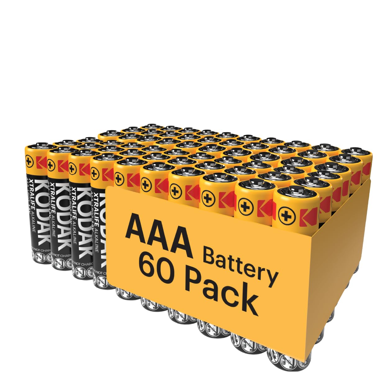 KODAK AAA Batteries 60 Pack - with 10 Years Shelf Life Long Lasting Alkaline Batteries AAA Size Pack, 1.5V Mignon LR03 MN1500 AM