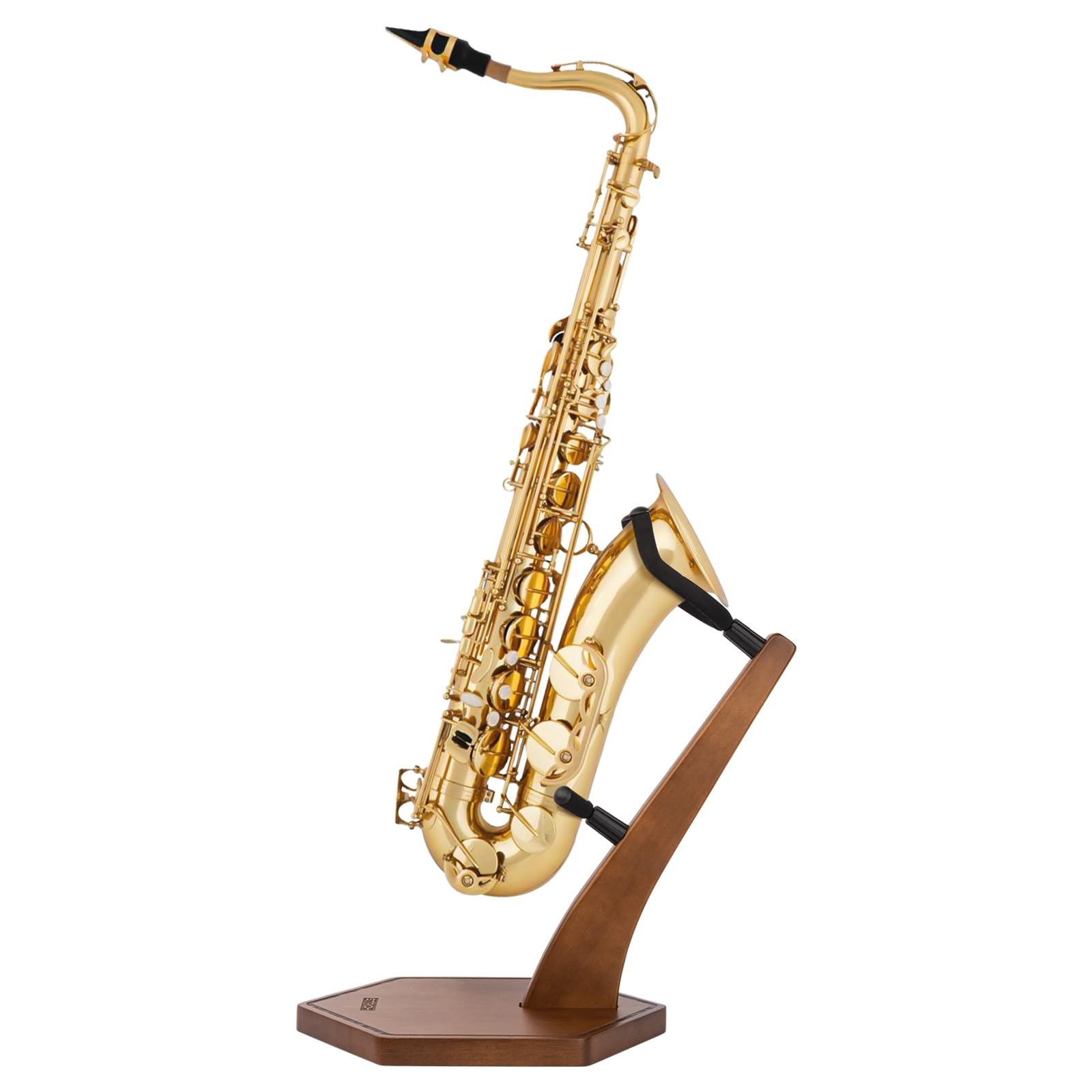 Strich Wooden Saxophone Stand Display For Alto Tenor Sax, Handmade Solid Wood Floor Stand Holder Colour Walnut, Weighted Heavy B