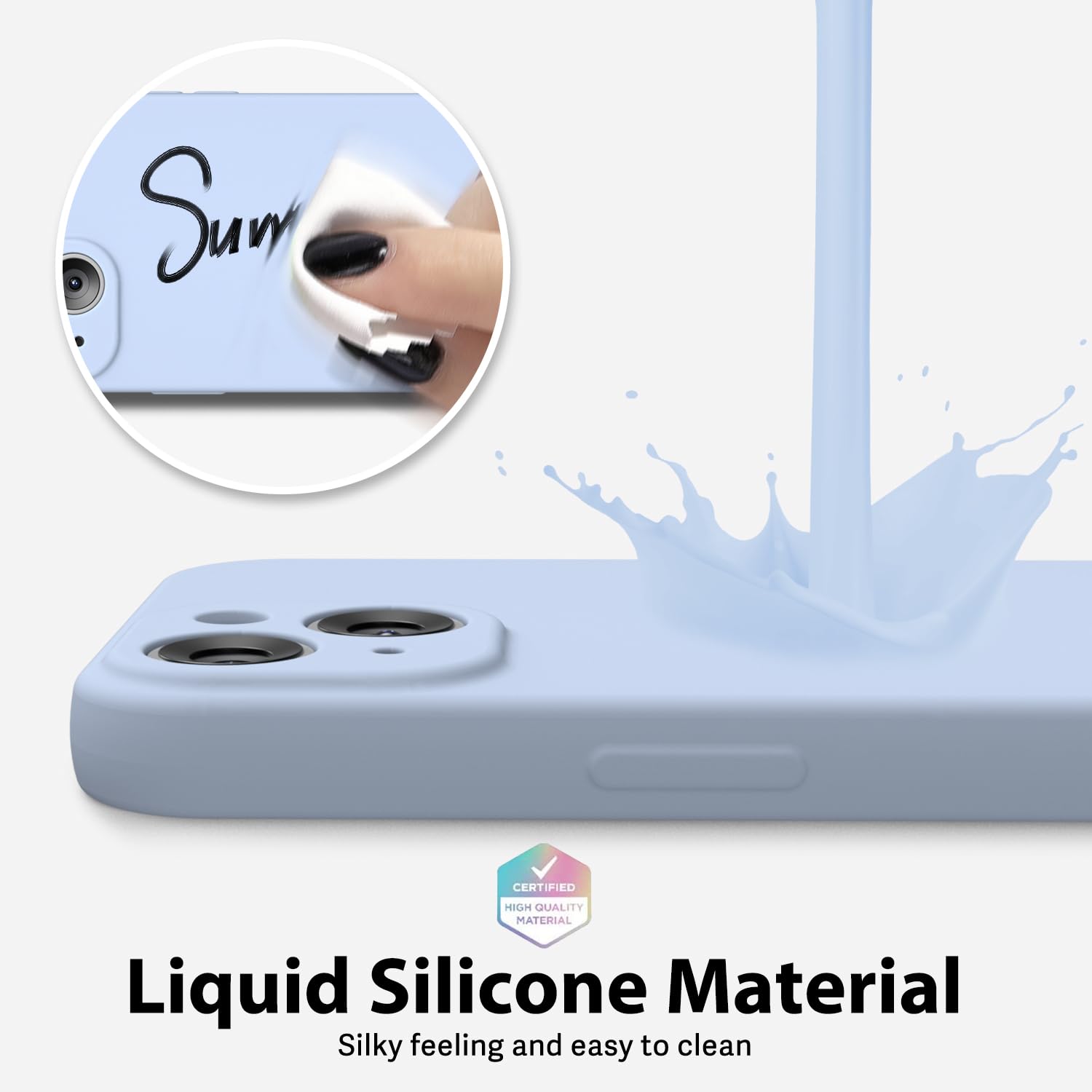 Oakxco For Iphone 15 Phone Case Phone Case Liquid Silicone, Thin Slim Soft Rubber Gel Tpu Plain Simple Cover For Women Girl Cute