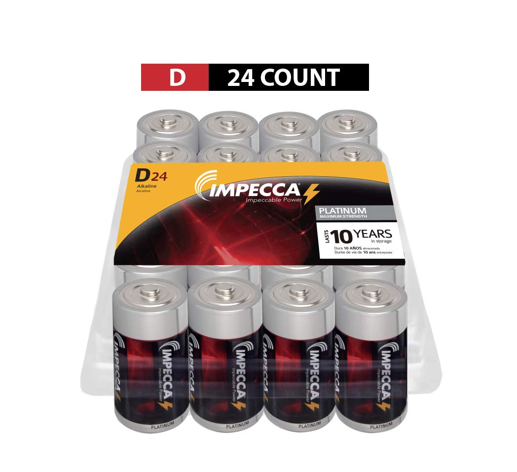Impecca D Batteries (24 Pack) High Performance Alkaline, Long Lasting, And Leak Resistant Batteries, Lr14, Platinum Series, 24 C