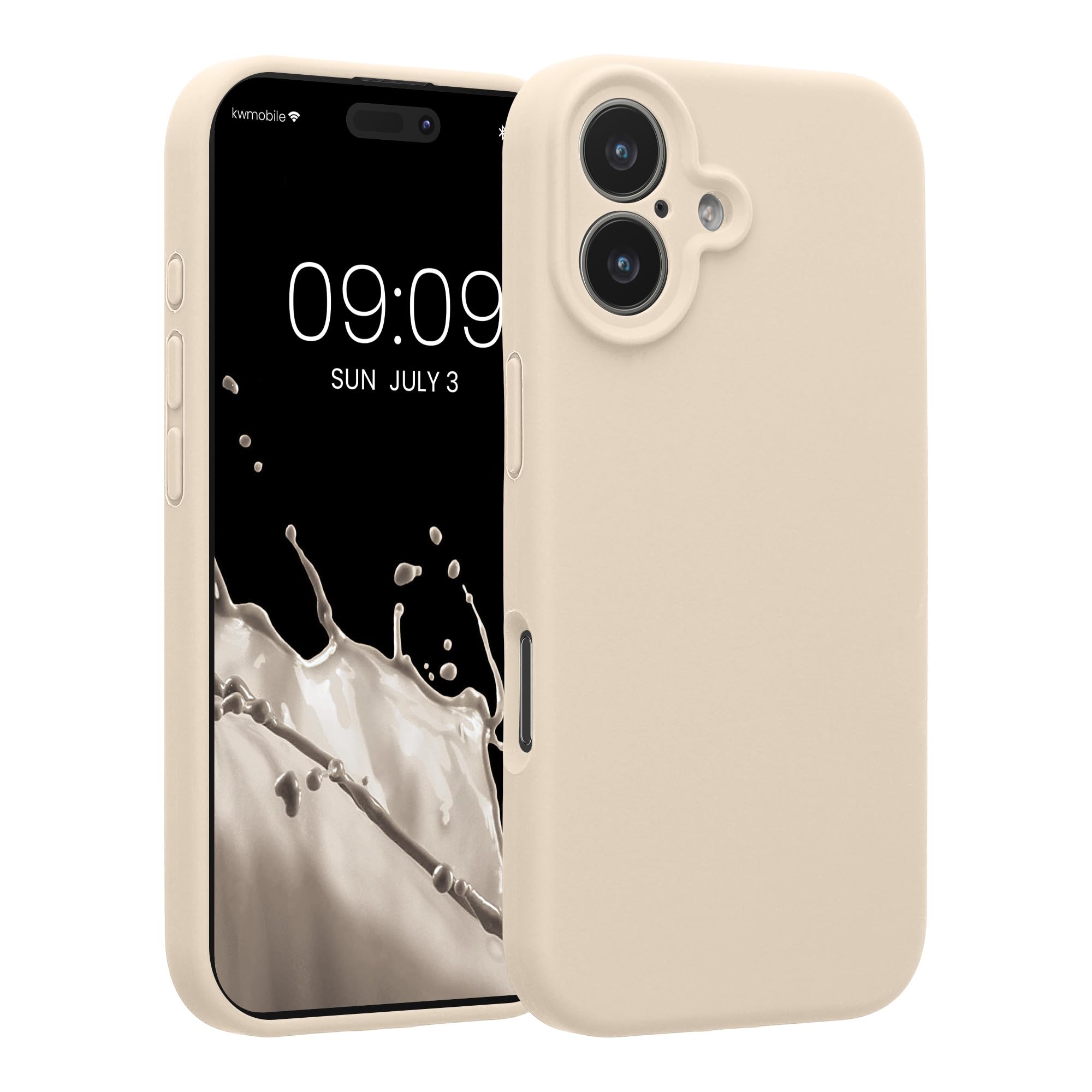 kwmobile Case Compatible with Apple iPhone 17 Case - Slim TPU Silicone Phone Cover - Soft Touch Finish - Cream
