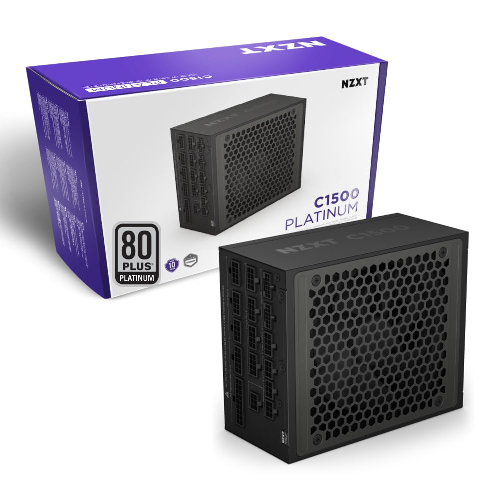 NZXT C1500 Platinum ATX 3.1 | Fully Modular LowNoise PC Gaming Power Supply | 1500 Watts | 80 Plus Platinum| Dual 12V2x6 Conne