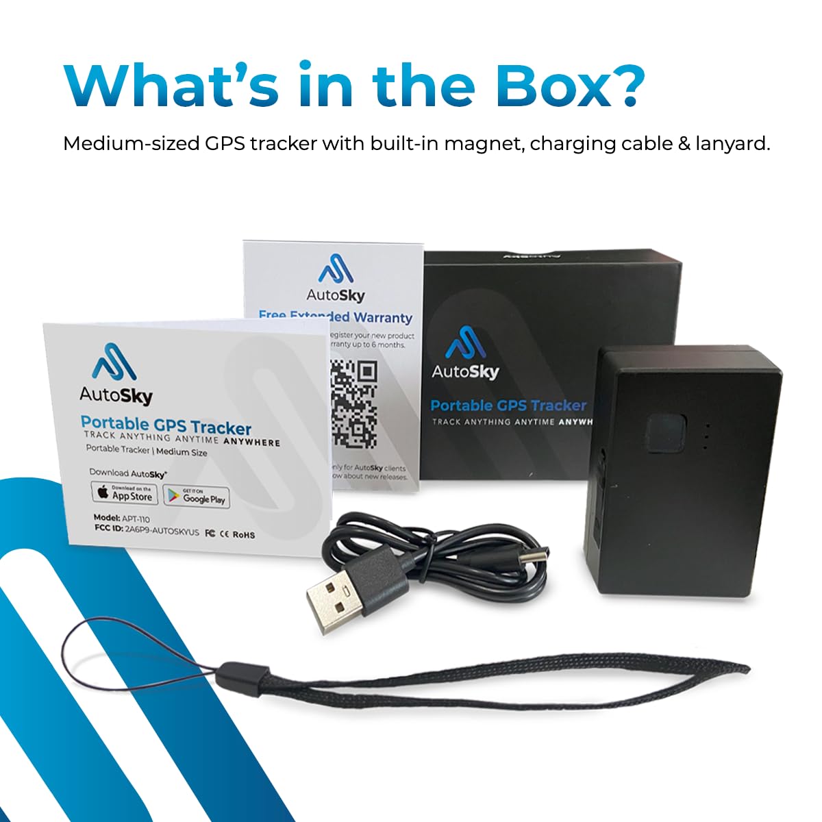 Gps Tracker   Autosky   Portable, Compact And Durable Motorcycle And Car Tracker   Splashproof   Built In Magnet   4G Lte Real T