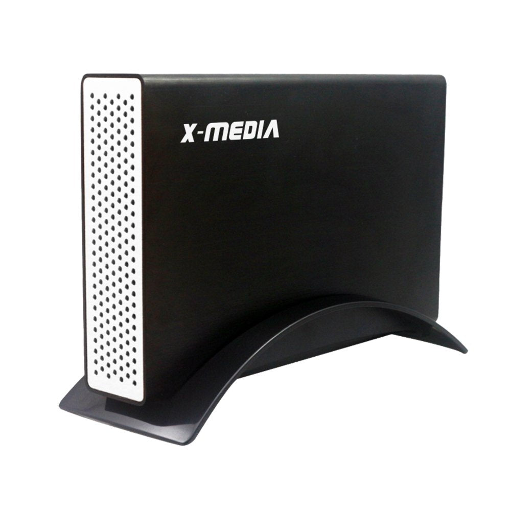 X MEDIA XM EN3251U3 BK 3.5 Inch USB 3.0 SATA Aluminum Hard Disk Drive HDD External Enclosure Case, Support 2.5/3.5 Inch SATA / SSD Hard Disk Drive