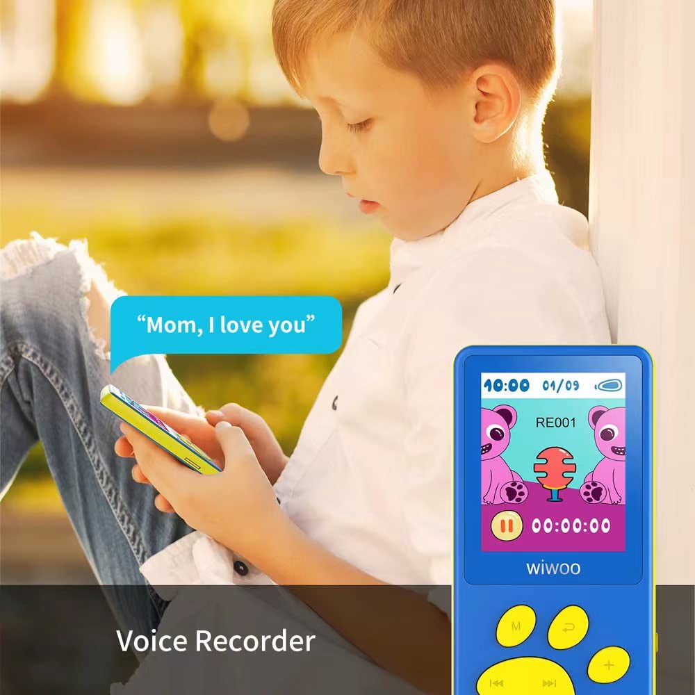 Wiwoo Mp3 Player For Kids,Kids Mp3 Player Music Player With Video Games Voice Recorder And Headphone, Portable Toddler Music Pla