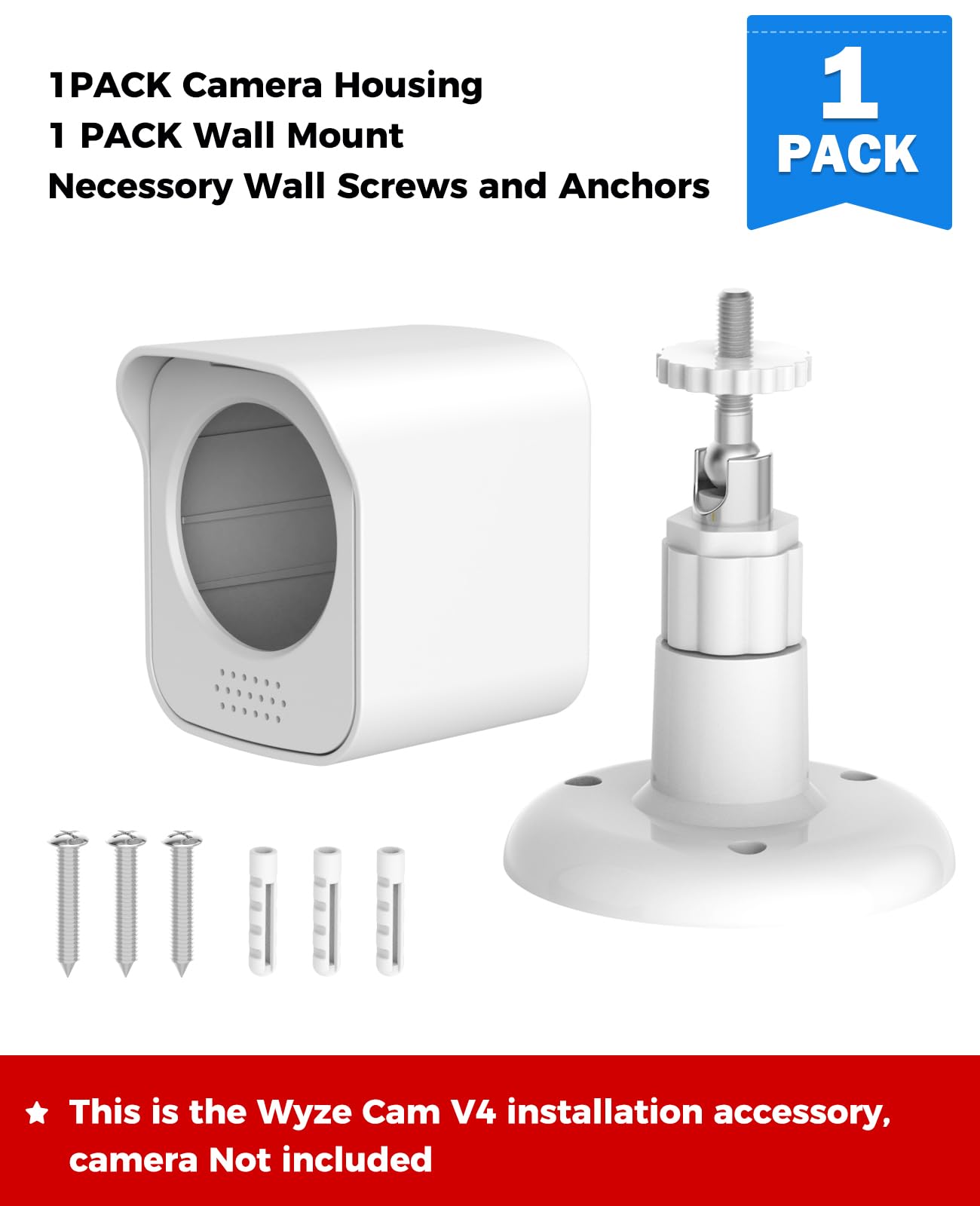 Kmouants All New Wyze Cam V4 Camera Surveillance Mount, Compatible With Wyze Cam V4 Only Weatherproof Protective Housing And 360