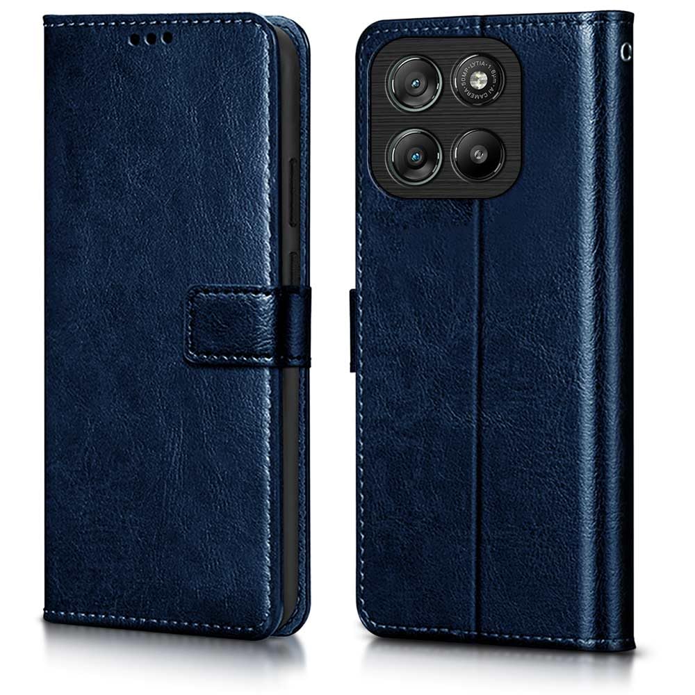 Wow Imagine Shock Proof Flip Cover Back Case Cover For Motorola Moto G67 Power | G57 Power 5G (Flexible | Leather Finish | Card 