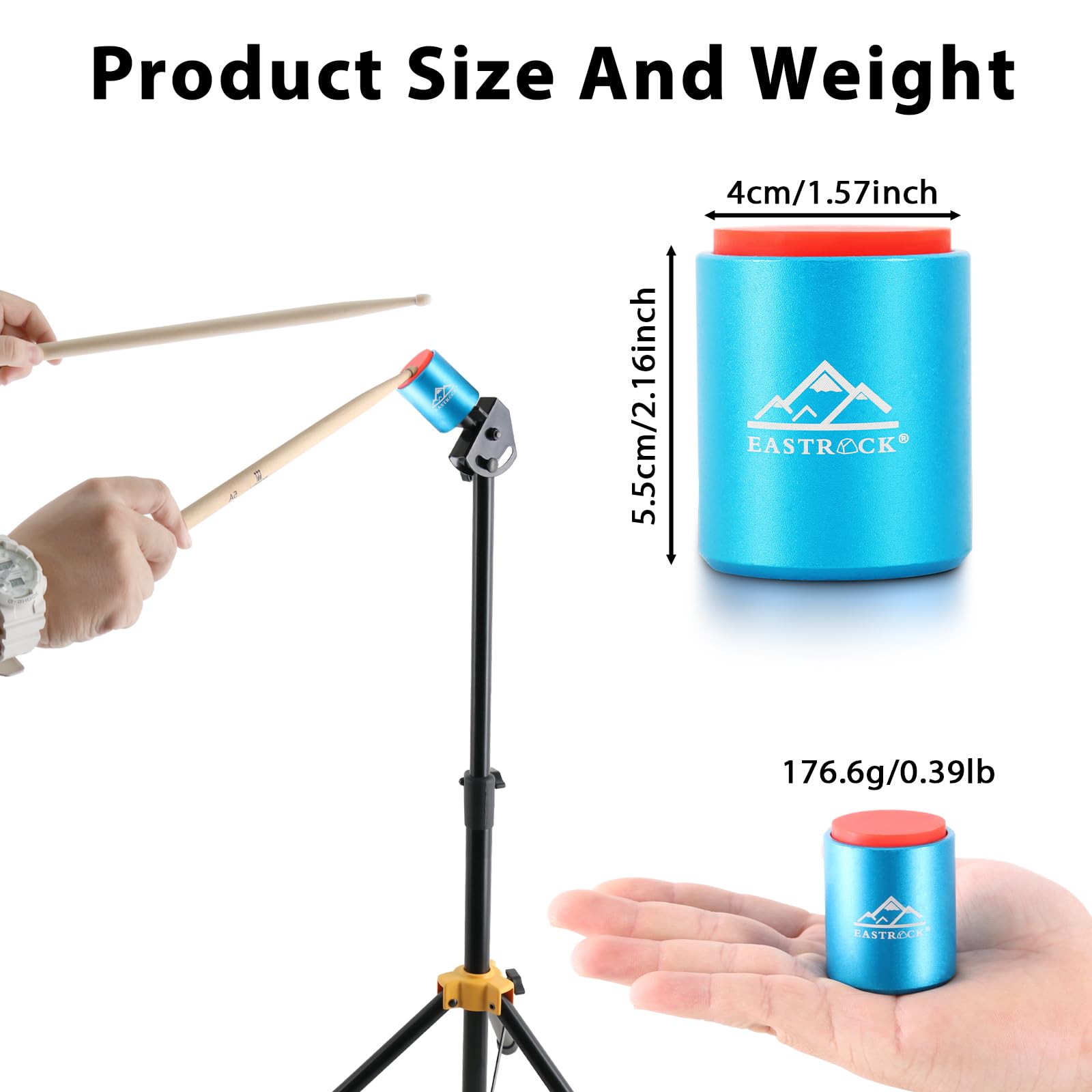 Eastrock Mini Practice Drum Pad Without Stand, 2.16 Inches Silent Drum Pad, Silicone Dumb Drum For Beginners (Blue)