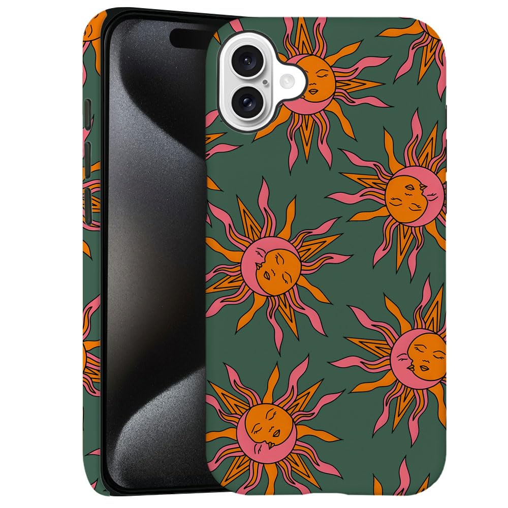 Generic Case for iPhone 16 Plus - [Drop Protection Phone Cover] - Hybrid Case for Girl Women - Moon Sun Celestial