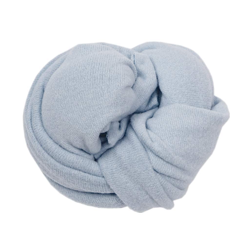 Coberllus Newborn Baby Photo Props Blanket Stretch Knit Double Side Wrap For Boys Girls Photography Shoot (Light Blue)