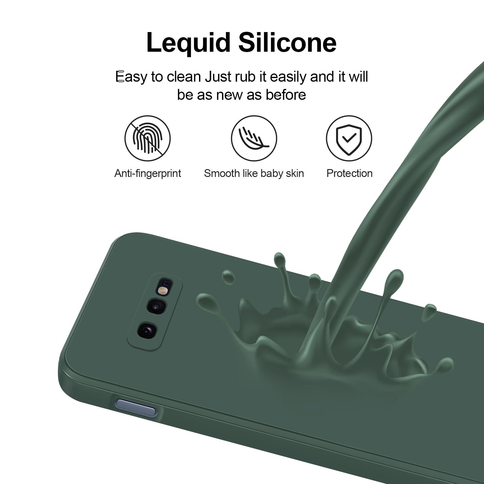 Giiyoon Silicone Case Compatible With Samsung Galaxy S10E, Full Body Silky Soft Touch Phone Case With Camera Protection, Shockpr