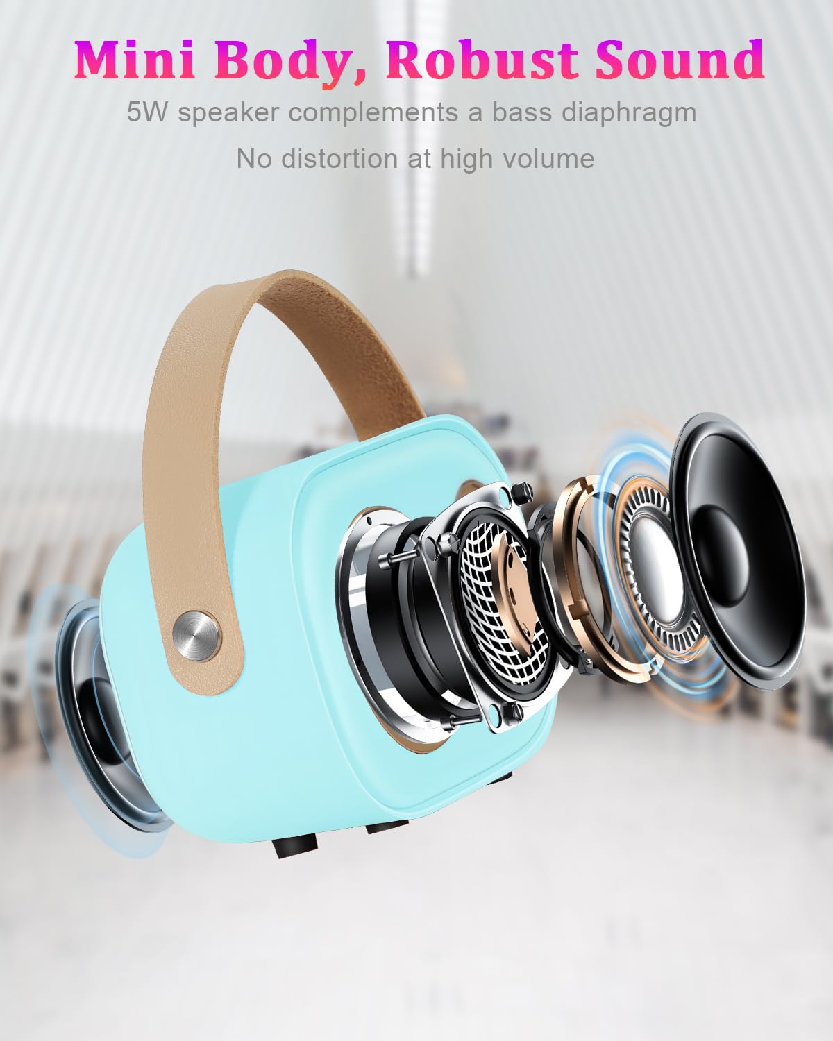 Prunus Mini Karaoke Machine For Kids&Adults,Portable Bluetooth Speaker With 2 Wireless Microphones And Stereo Sound Enhanced Bas