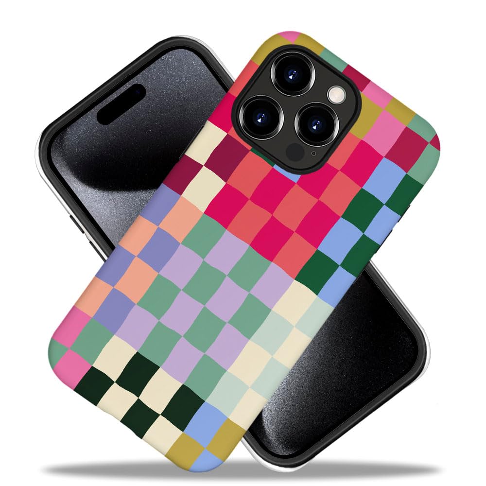 Seized Case Compatible With For Iphone 16 Pro,Colorful Checkerboard Phone Case For Girl Women Boy Men,Durable Protection Phone C