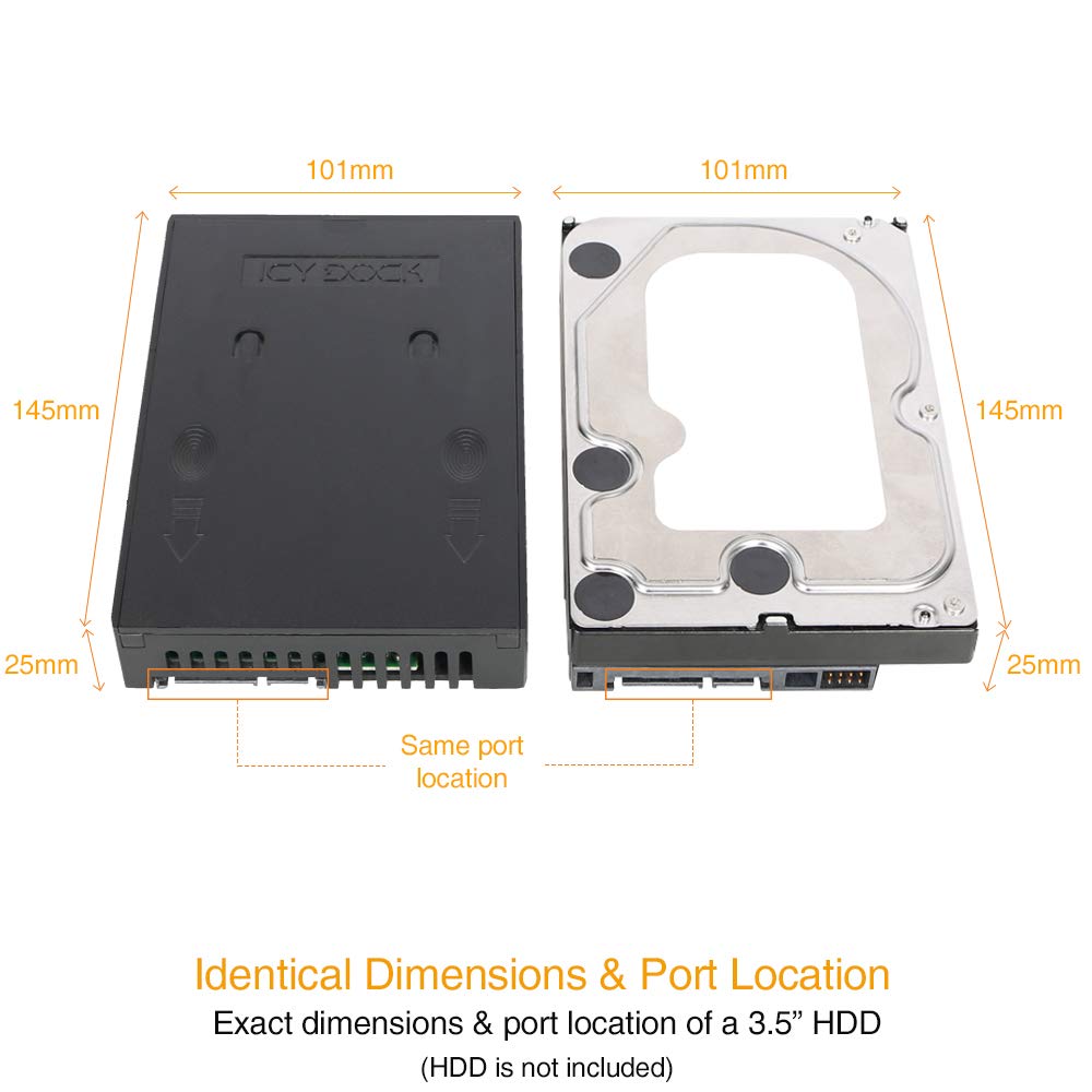 Icy Dock 2.5 Inch To 3.5 Inch Sata Hard Drive/Ssd Adapter Mounting Bracket For Internal 3.5 Drive Bay | Ezconvert Lite Mb882Sp-1