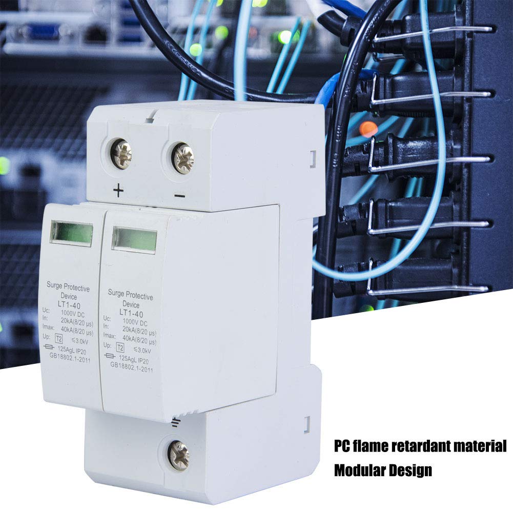 Voltage Arrester Device, 2P Protective Device Dc Photovoltaic Protector Low Voltage Arrester 3.0Kv (2P40Ka)