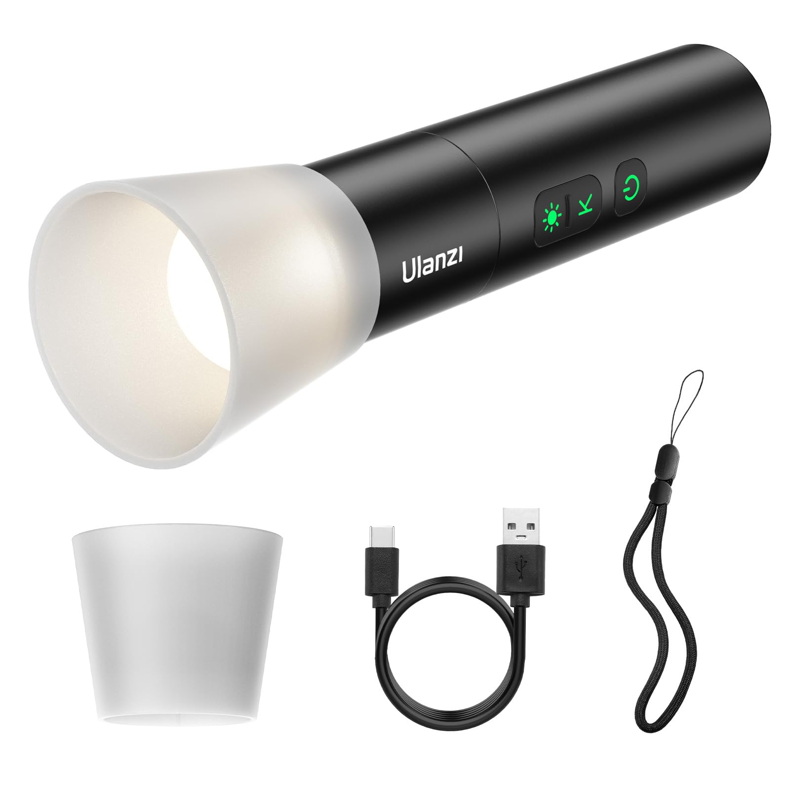 Ulanzi Lm07 Led Photography Flashlight W 1/4'' Thread, Handheld Videography Light Spotlight 2000K 5500K 8000K Bi Color Zoomable