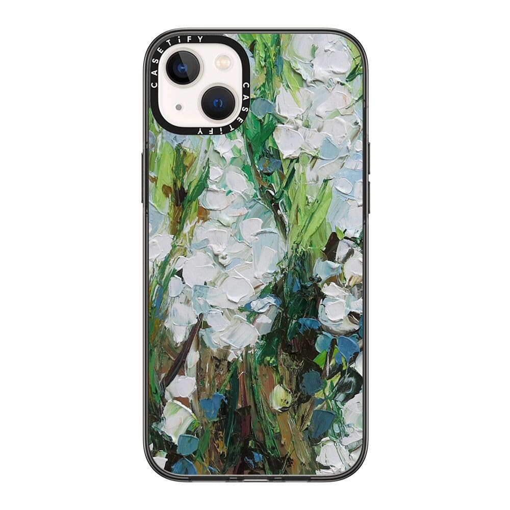 Casetify Compact Iphone 14 Plus Case [2X Military Grade Drop Tested / 4Ft Drop Protection]   Wild Squill Flowers   Clear Black