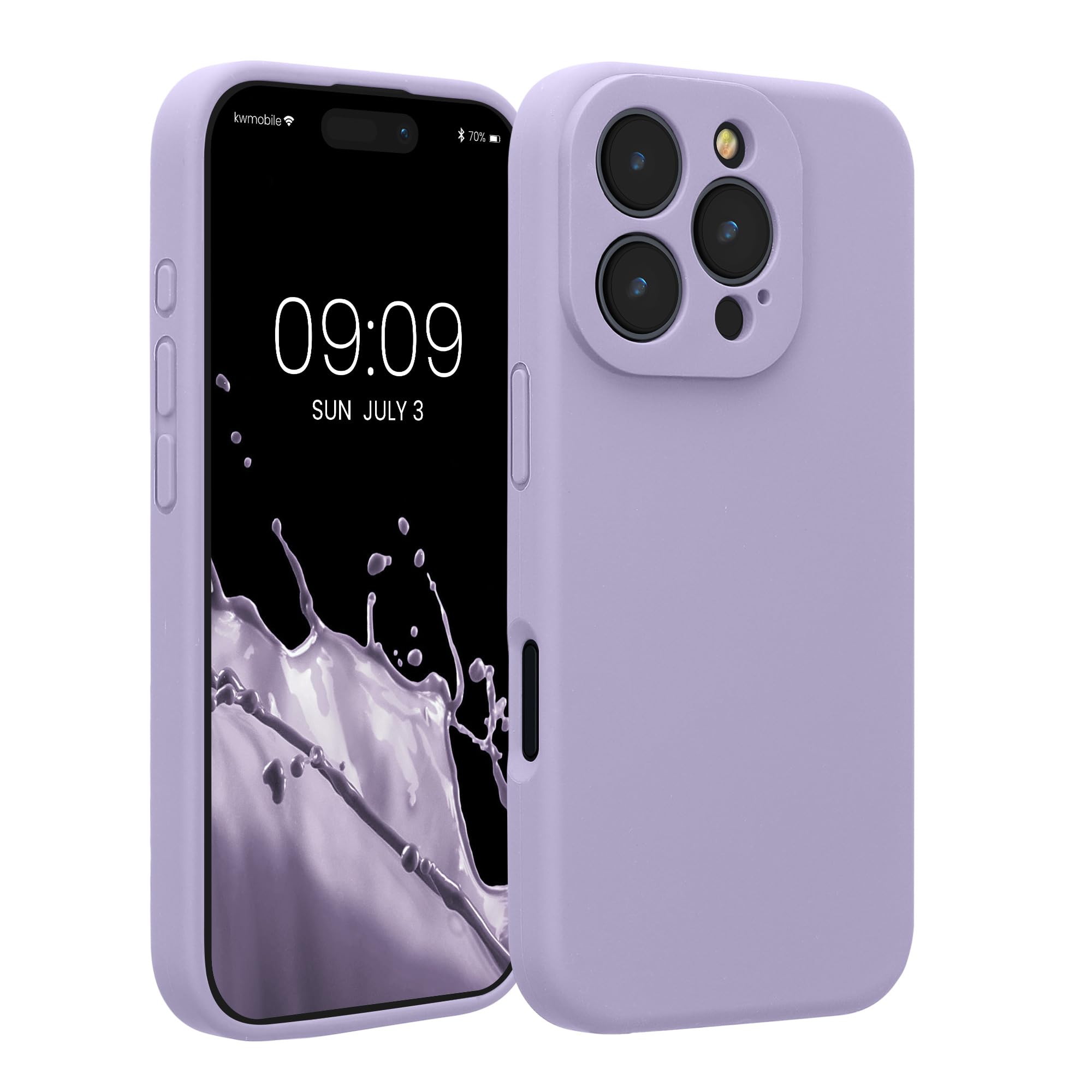 kwmobile Case Compatible with Apple iPhone 16 Pro Case - Slim TPU Silicone Phone Cover - Soft Touch Finish - Lavender