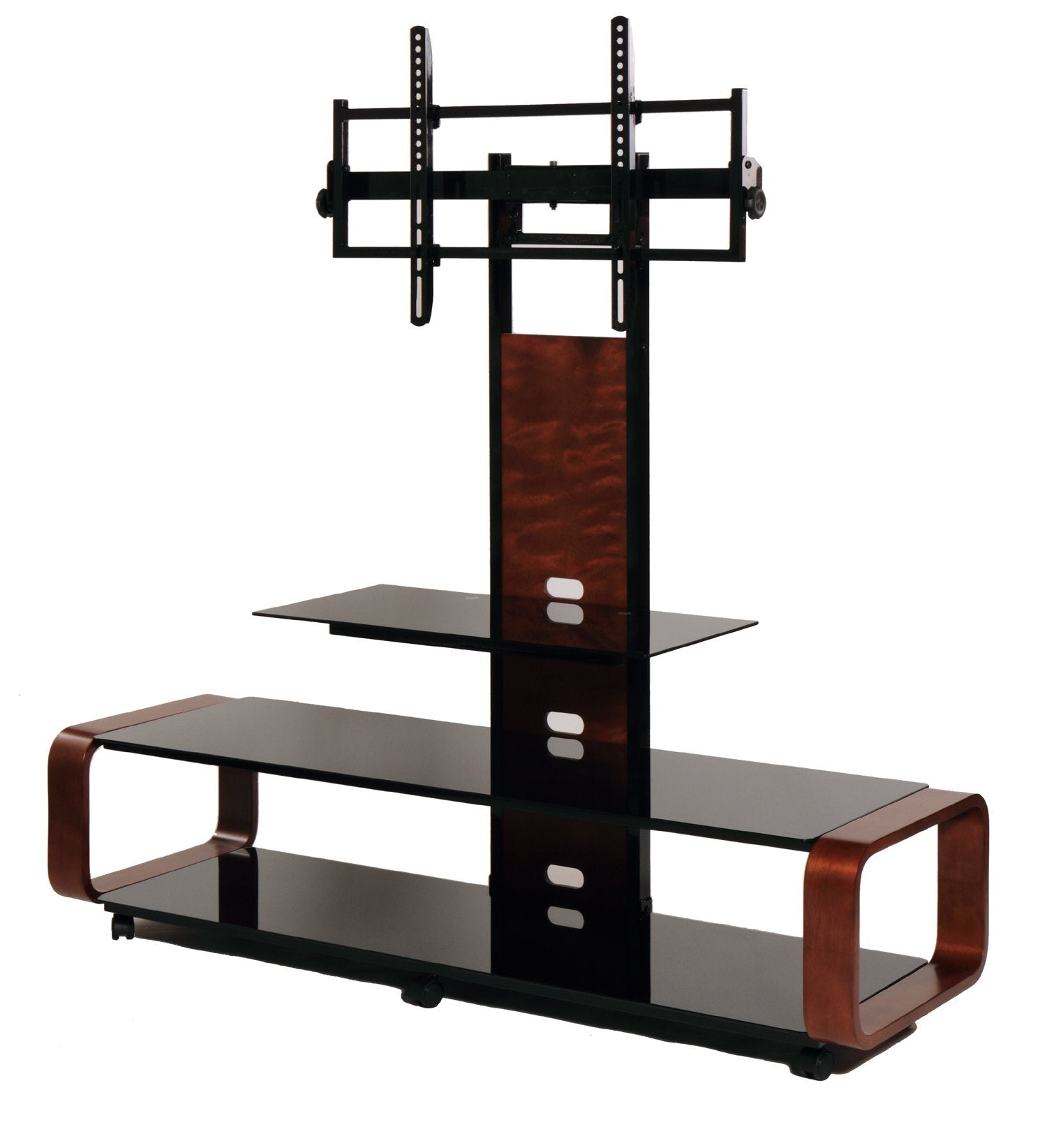 Transdeco Tv Stand For 35-85 Tv , Dark Oak/Black