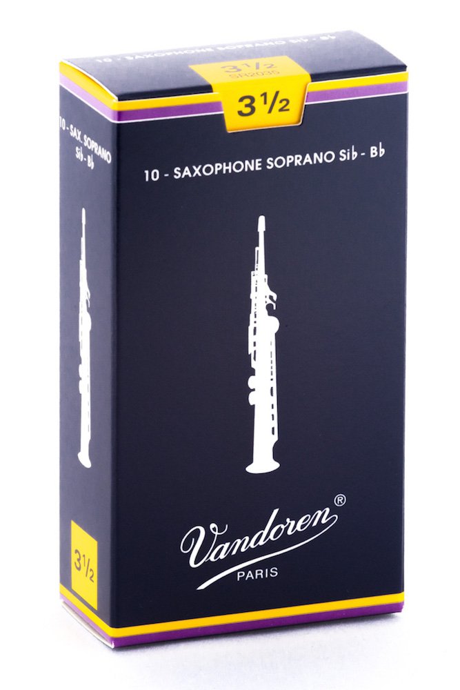Vandoren Sr2035 Soprano Sax Traditional Reeds Strength 3.5; Box Of 10