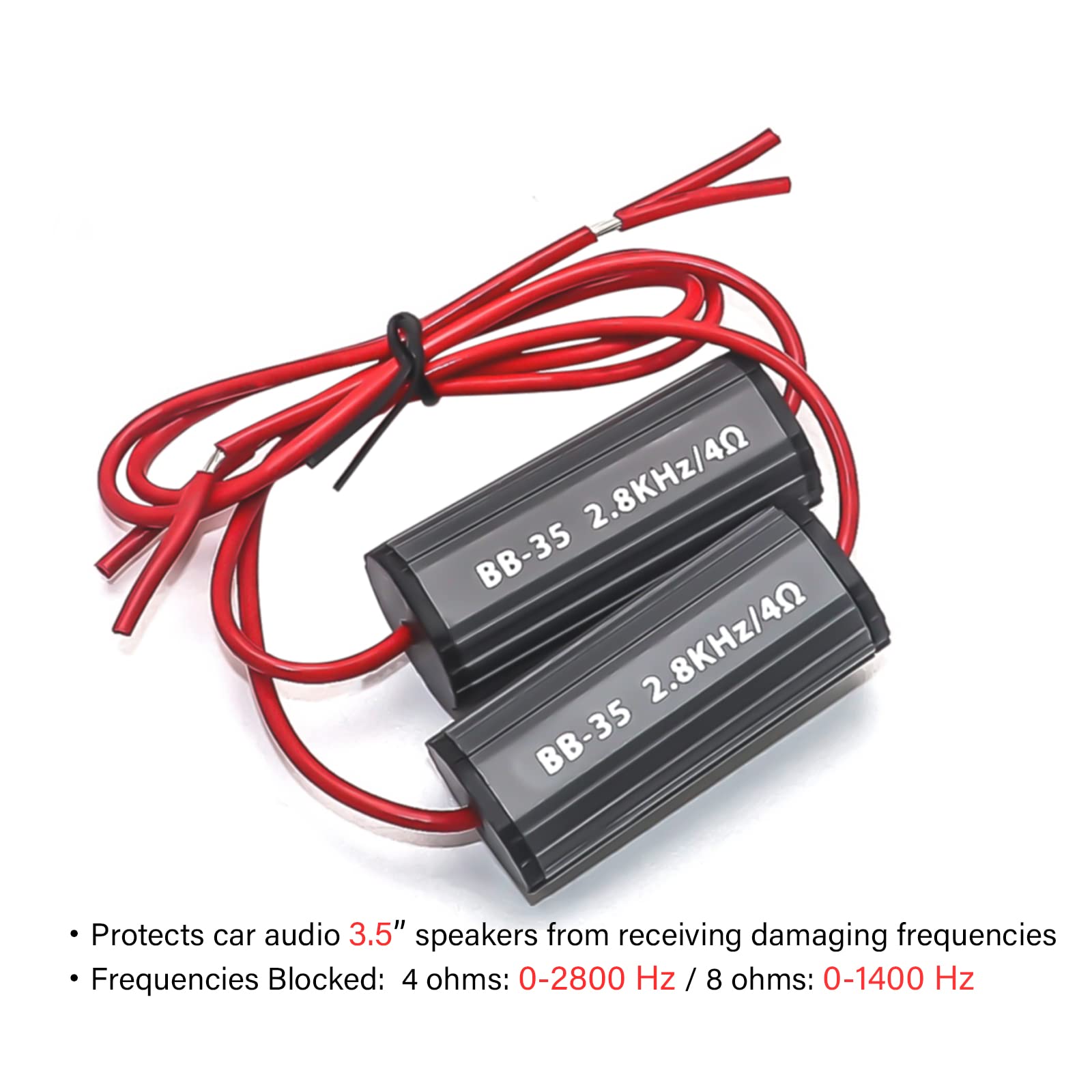 Recoil Bb 35 Bass Blocks Designed To Protect Car Audio 3.5 Inch Speakers, Eliminate Frequencies 0 2.8Khz At 4Ohms, Pair