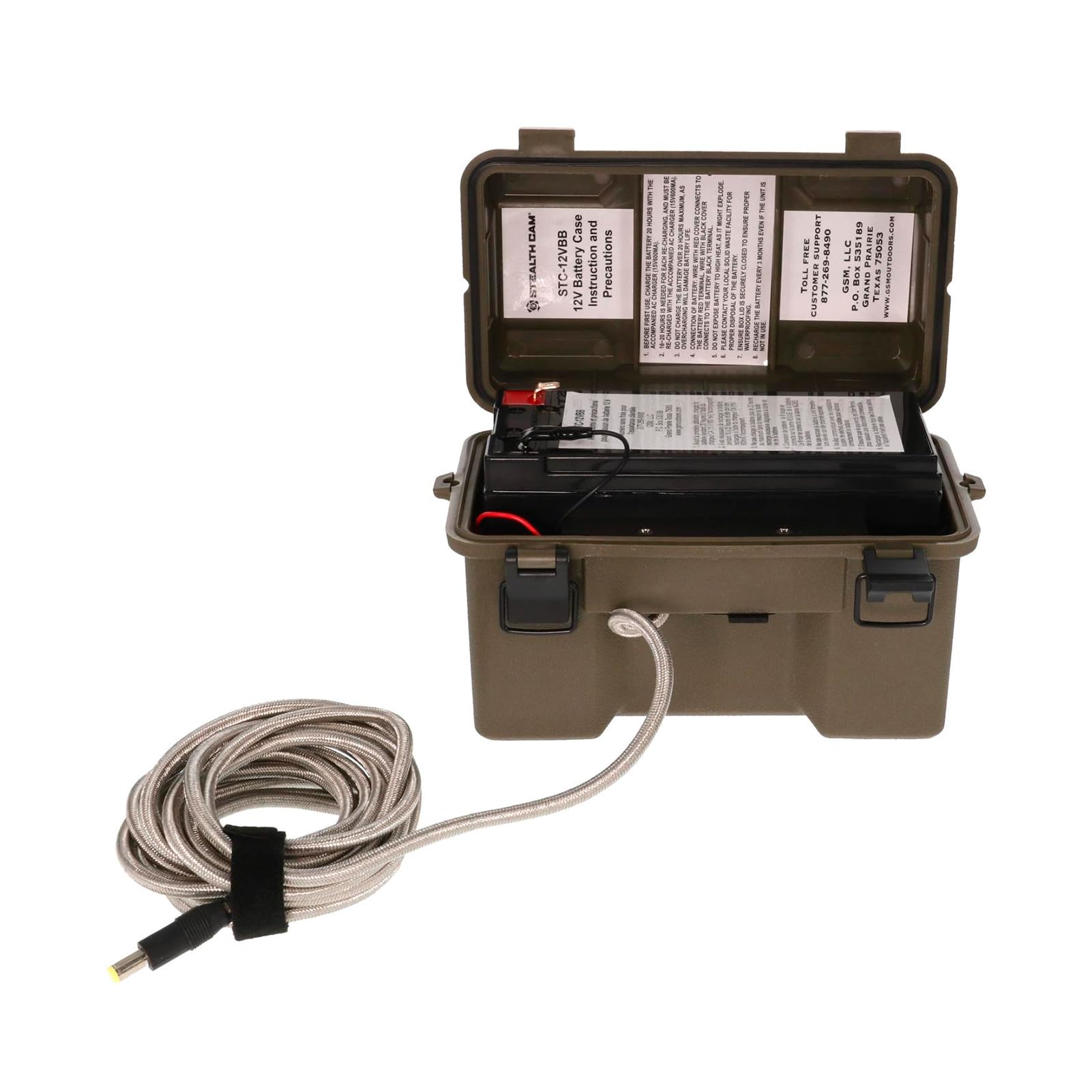Stealth Cam 12V Battery Box Kit   Portable Compact Waterproof Sealed Battery Charging Box For Hunting Trail Cameras W/ External