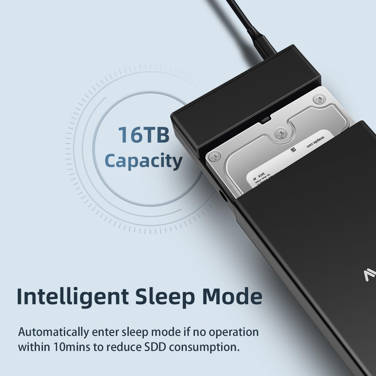 Maiwo 2.5 3.5 Inch Sata Hard Drive Enclosure, 5Gbps External Hard Drive Enclosure Reader For 2.5/3.5' Sata Hdd/Ssd, 16Tb Capacity With Uasp, Usb 3.0 To Sata Adapter Case Shell