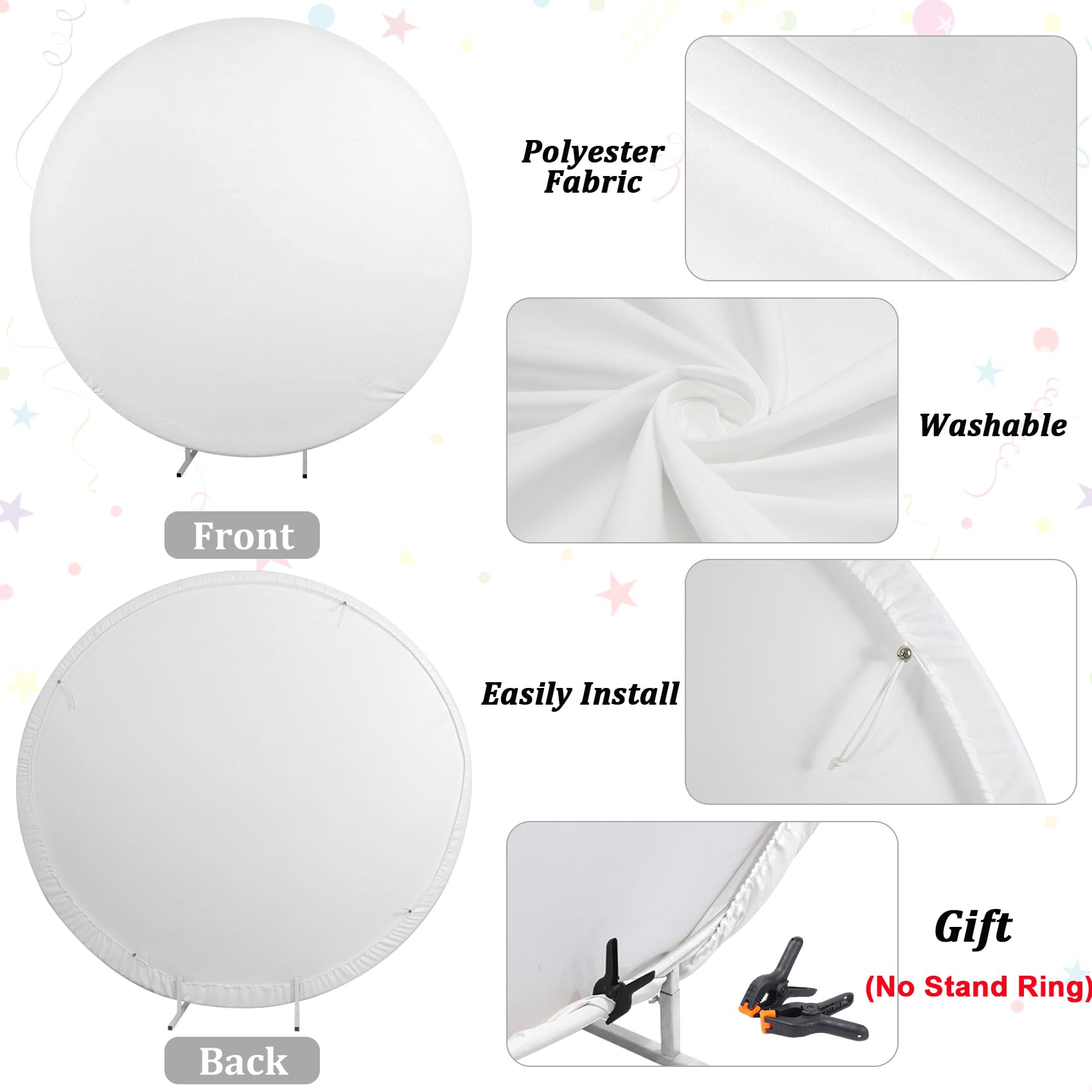 Renaiss 7X7Ft Blue Sky White Cloud Round Backdrop Cover Boy Story Cartoon Toy Theme Circle Photography Background Kids Hero Newb