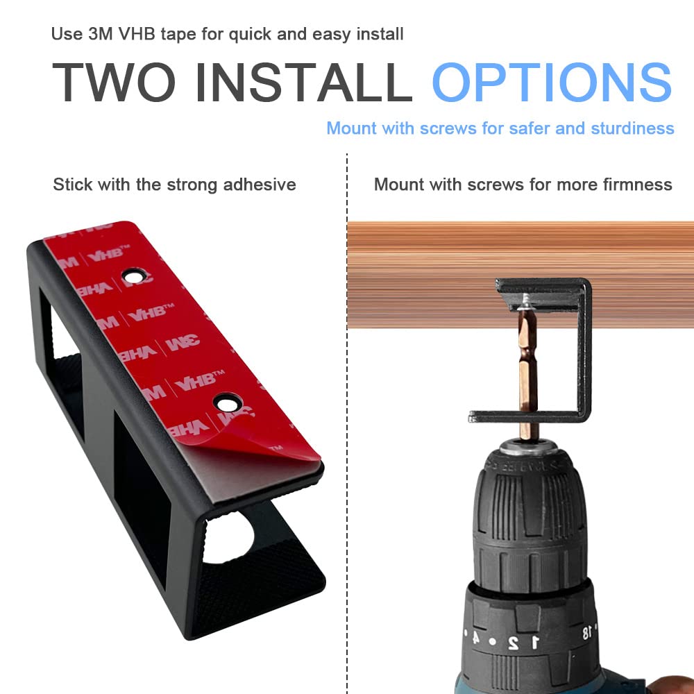 Ifcase Under Desk Laptop Mount & Headphone Holder With Adhesive & Screw, Hard Aluminum Under Table Desk Holder For Laptop, Mac M