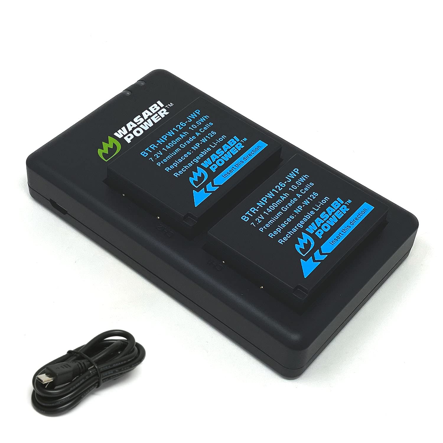 Wasabi Power Np W126, Np W126S Battery (2 Pack) Usb C Dual Charger For Fuji X T100, X T200, X100F, X100V, X100Vi, X S10, X A5, X