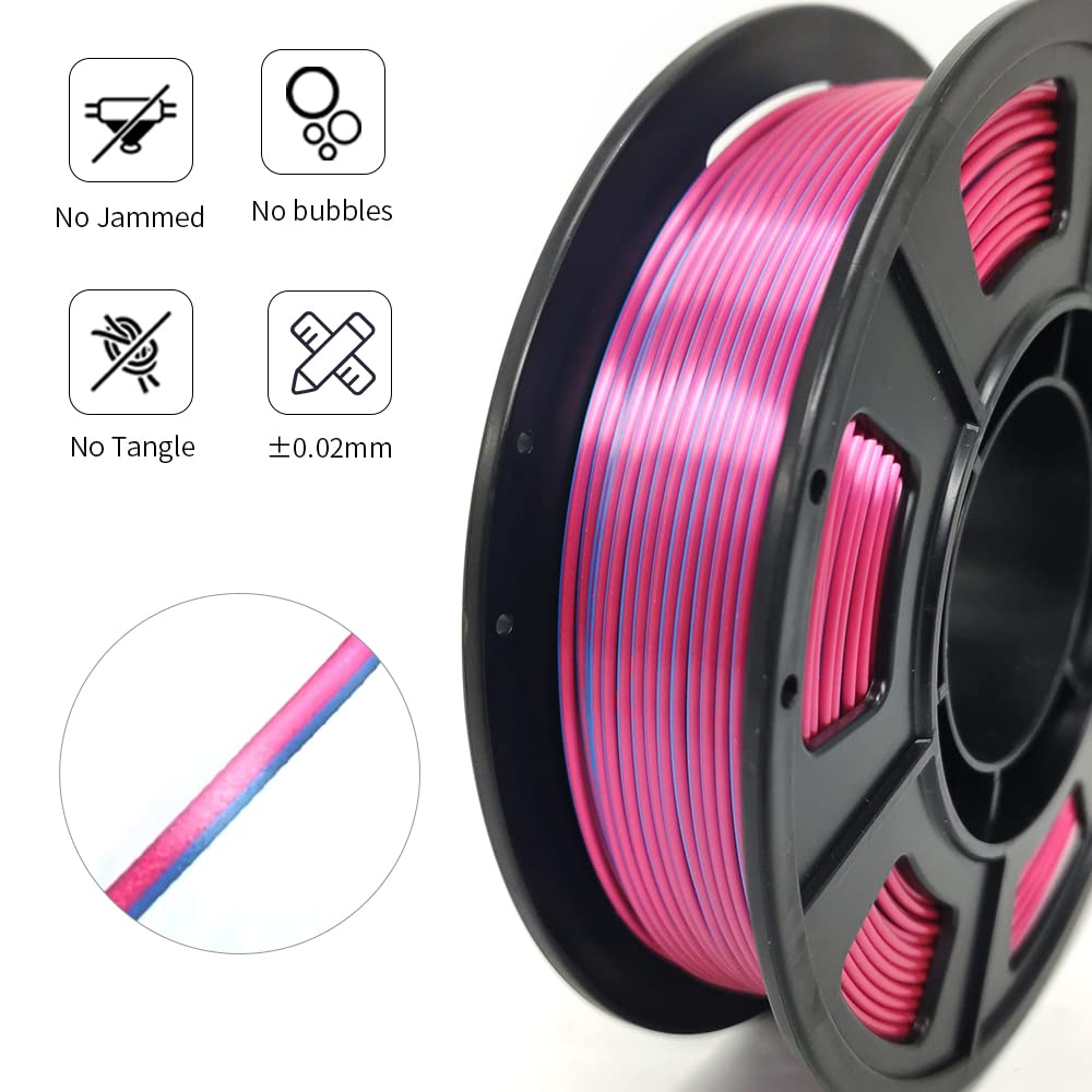 Yousu Silk Dual Color Pla Filament 3D Filament Coextrusion Pla Multicolor Pla Filament 1.75Mm (
