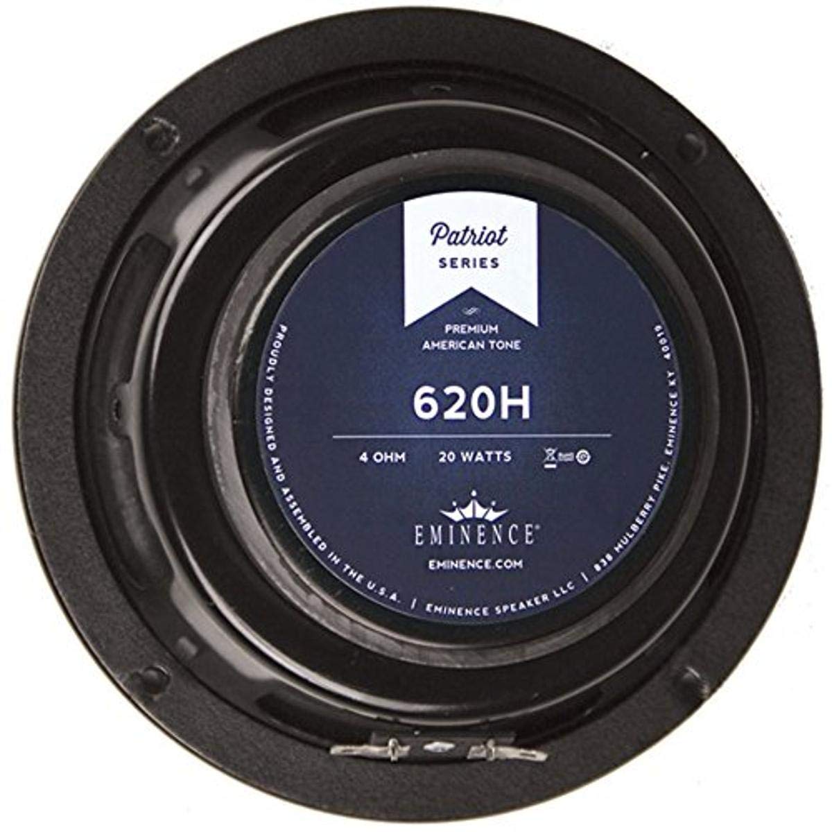 Eminence Patriot 620H 6' Guitar Speaker with Hemp Cone, 20 Watts at 4 Ohms ,Black