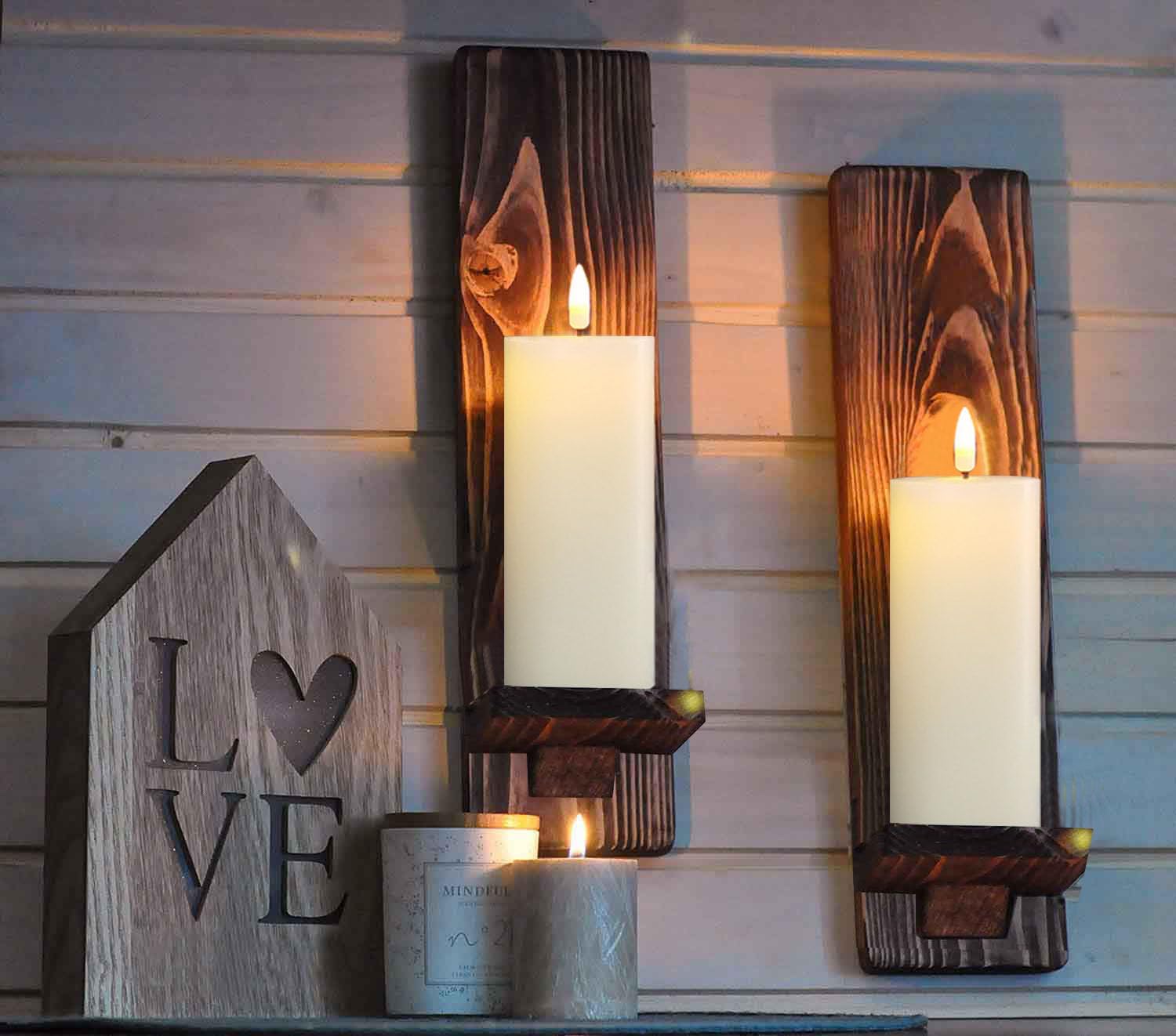 Volnyus White Flameless Candles Set Of 2 (2.2X5 Inch) Flickering Led Wax Candles Battery Operated With Remote Control Timers For