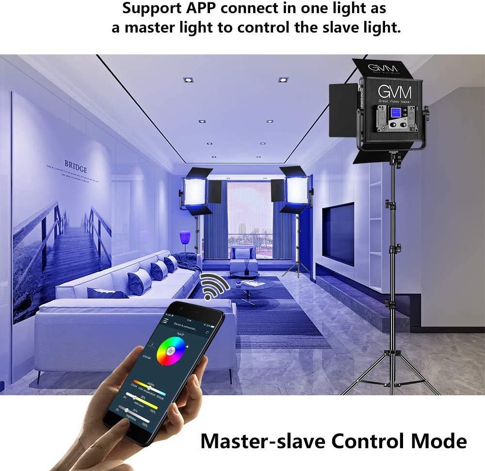 Gvm Rgb Video Lights With App Control, 50W Full Color Studio Video Lighting Kit, Led Video Lights For Youtube Photography Lighti