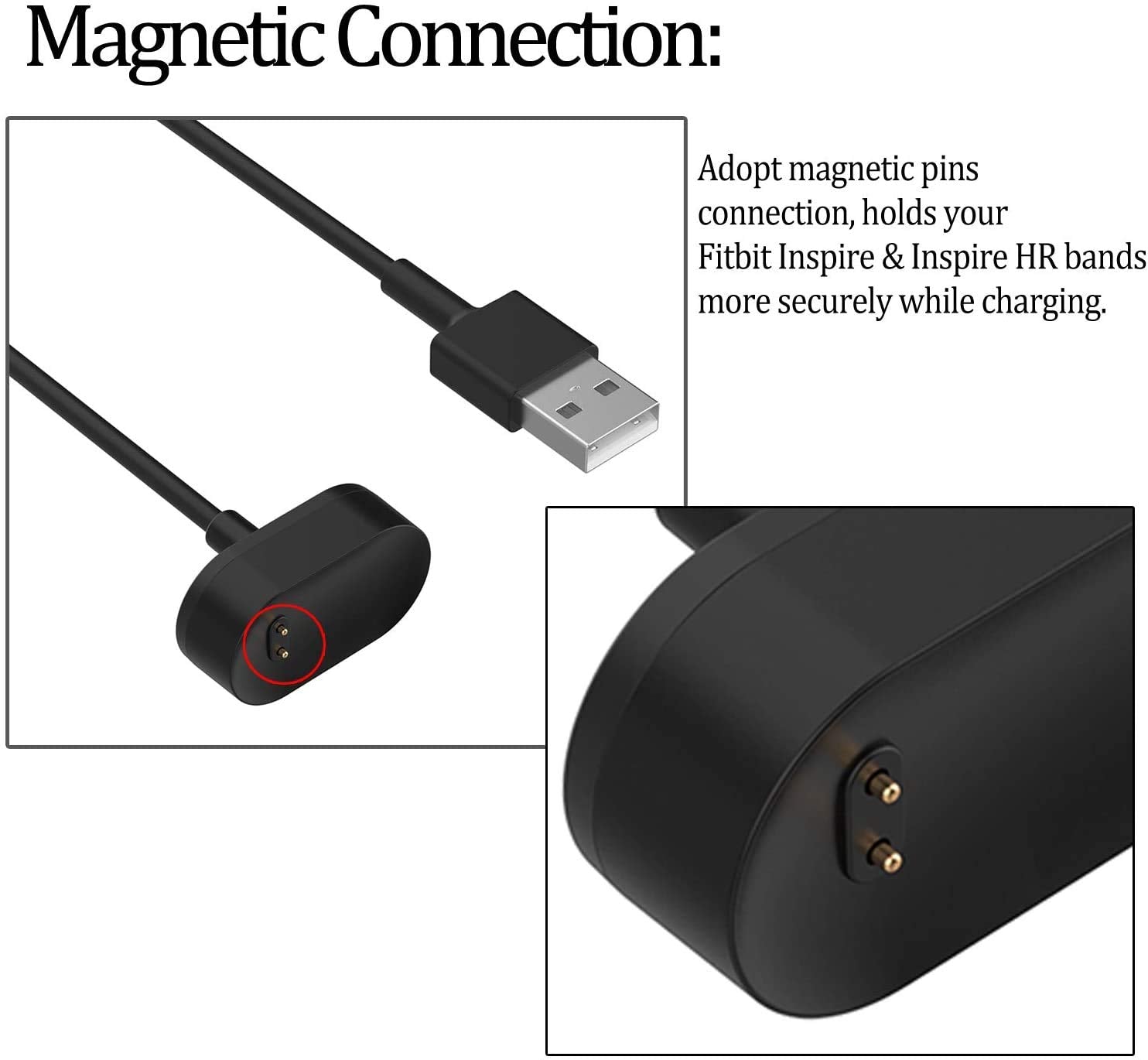 Charger Compatible With Fitbit Ace 2 Charger 3.3Ft/100Cm Replacement Usb Charging Charger Cable For Ace 2 Charger Dock (3.3Ft)