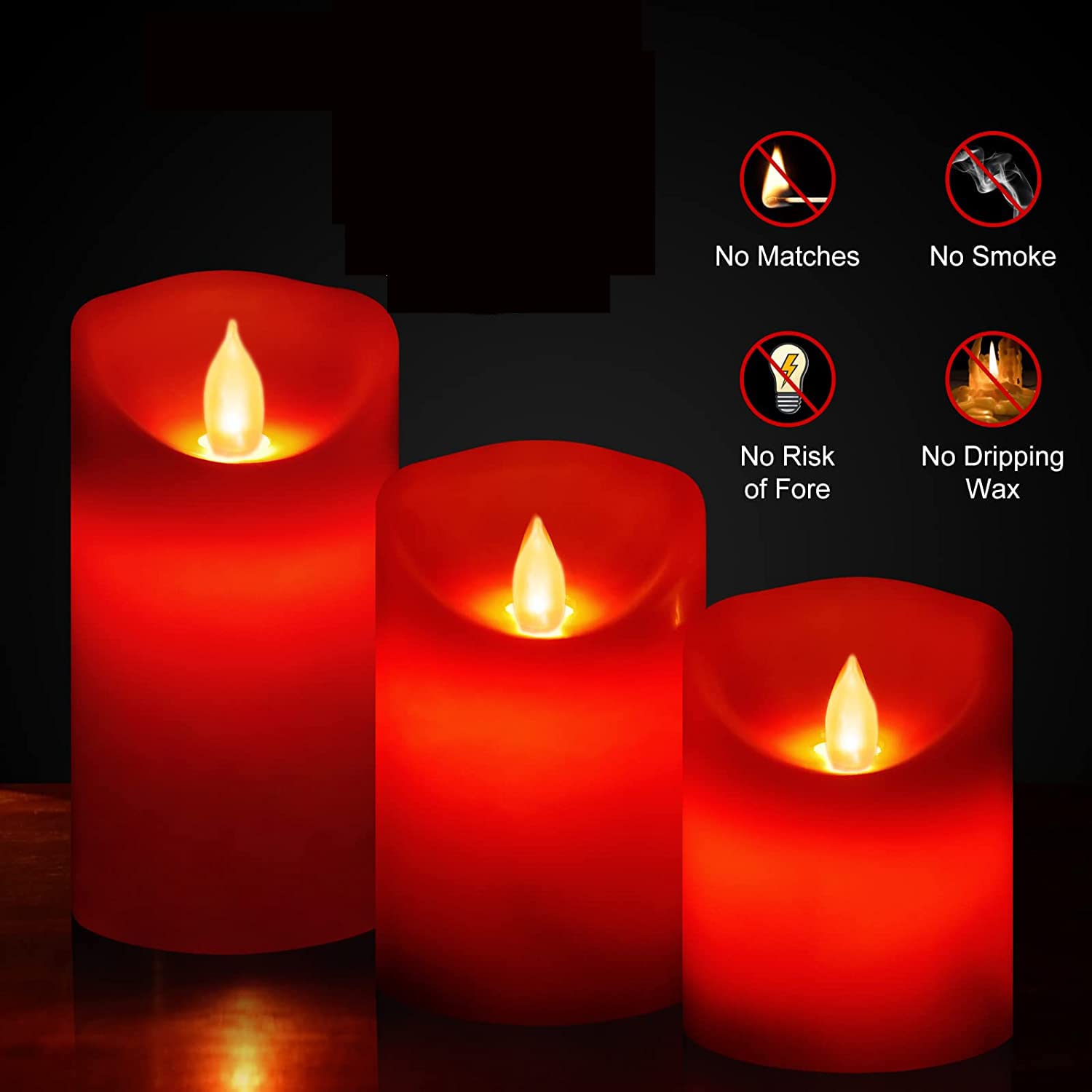 Flameless Battery Operated Led Candles, Remote Control Electric Realistic Candles Flickering Real Wax 4/5/6 Inch 3Pack With 2/4/