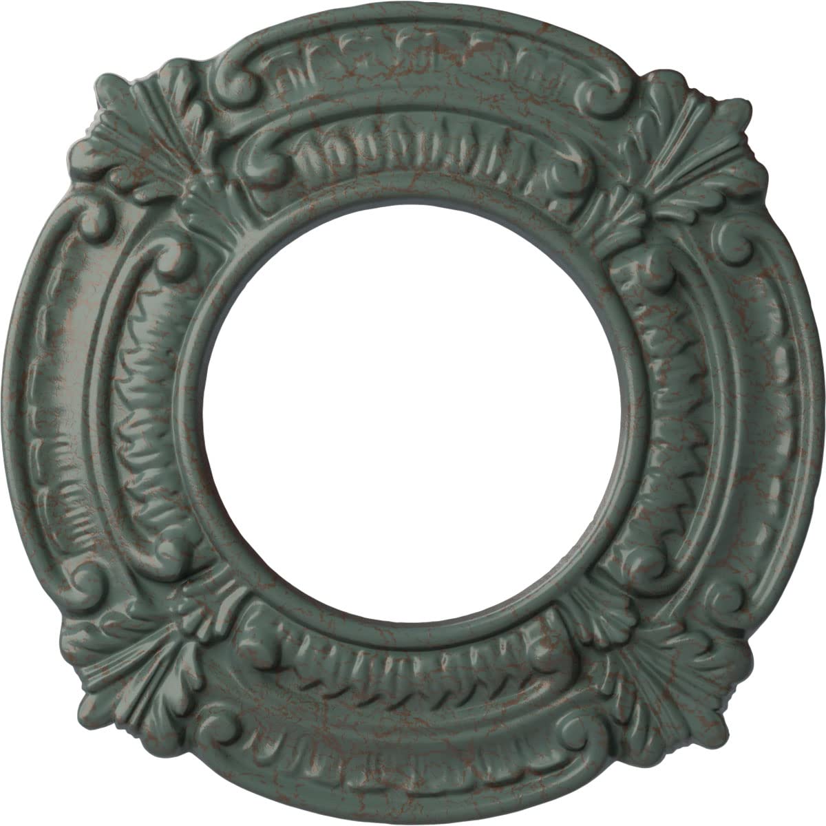 Ekena Millwork Cm09Bncbc Benson Ceiling Medallion, 9''Od X 4 1/8''Id X 5/8''P, Hand Painted Cloud Burst Crackle