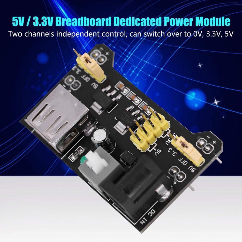 Oumefar Power Supply Module5Pcs 5V/3.3V Power Supply Board Module Two Channels Power Supply Breadboard Module Prototype For Brea