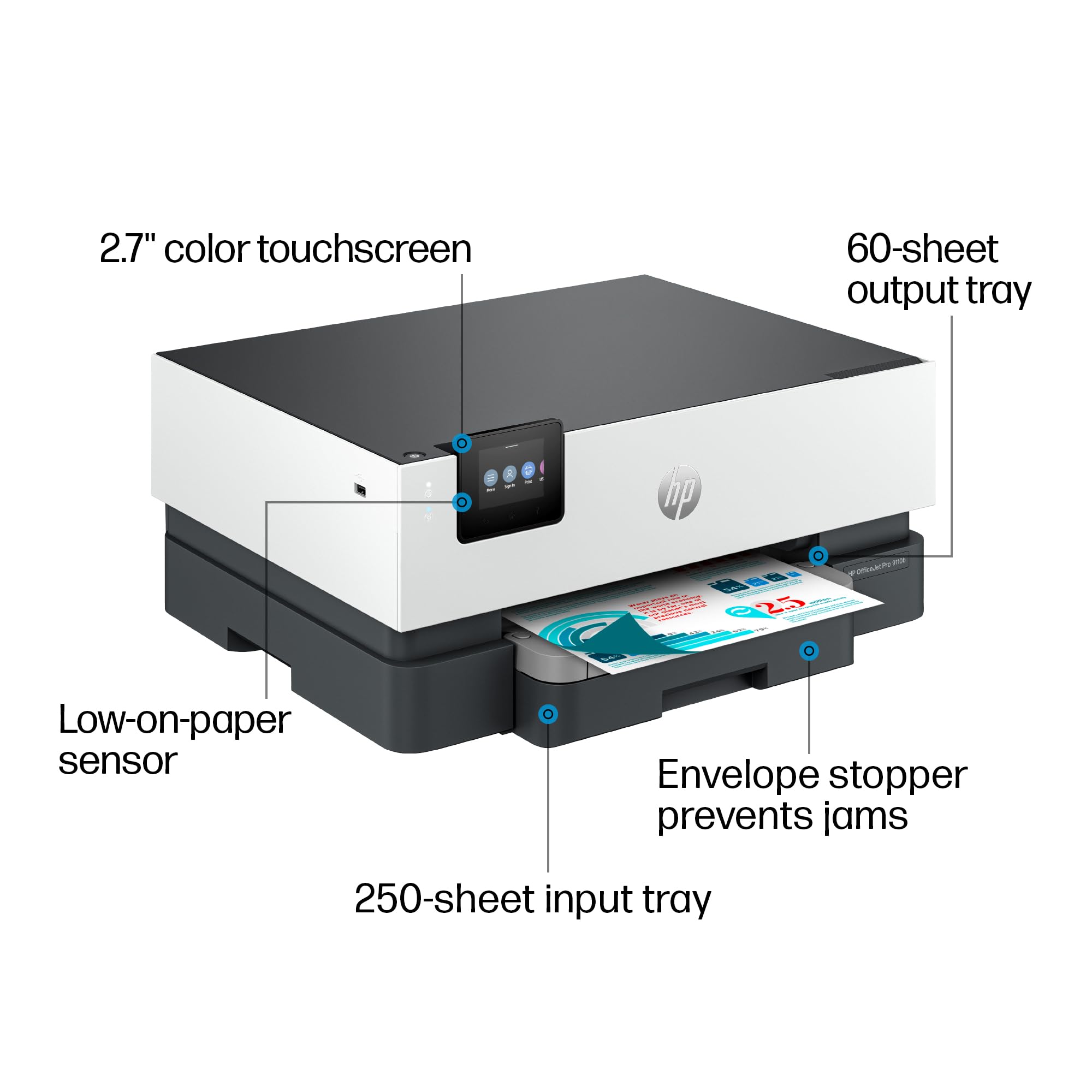 Hp Officejet Pro 9110B Wireless Color Inkjet Printer, Print, Duplex Printing Best For Office (5A0S1A)