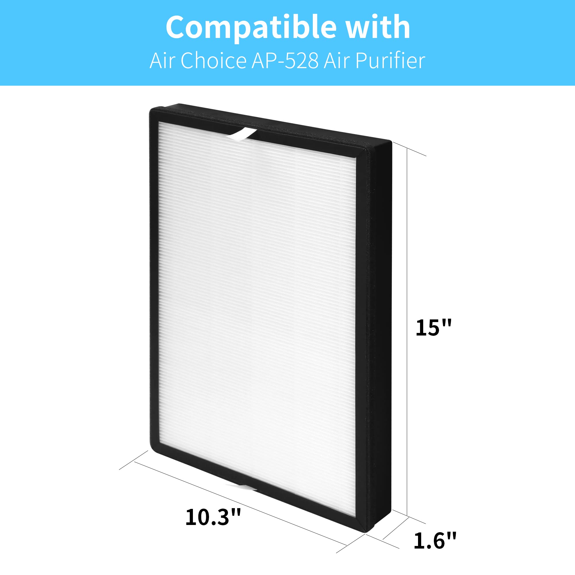 Gokbny 2 Pack Air Choice True Hepa Replacement Filter, Compatible With Air Choice Purifier Ap 528, 3 In 1 Filter