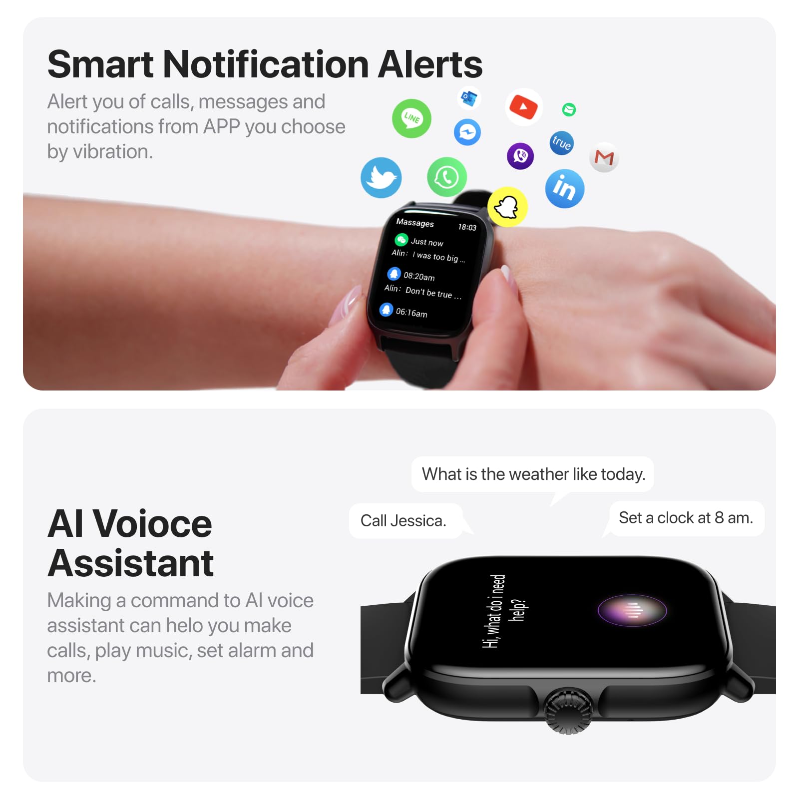 Leeyalan Smart Watch For Men Women (Answer/Make Calls/Ai Voice Control) 1.91'' For Android Phones Iphone Samsung Compatible Ip68