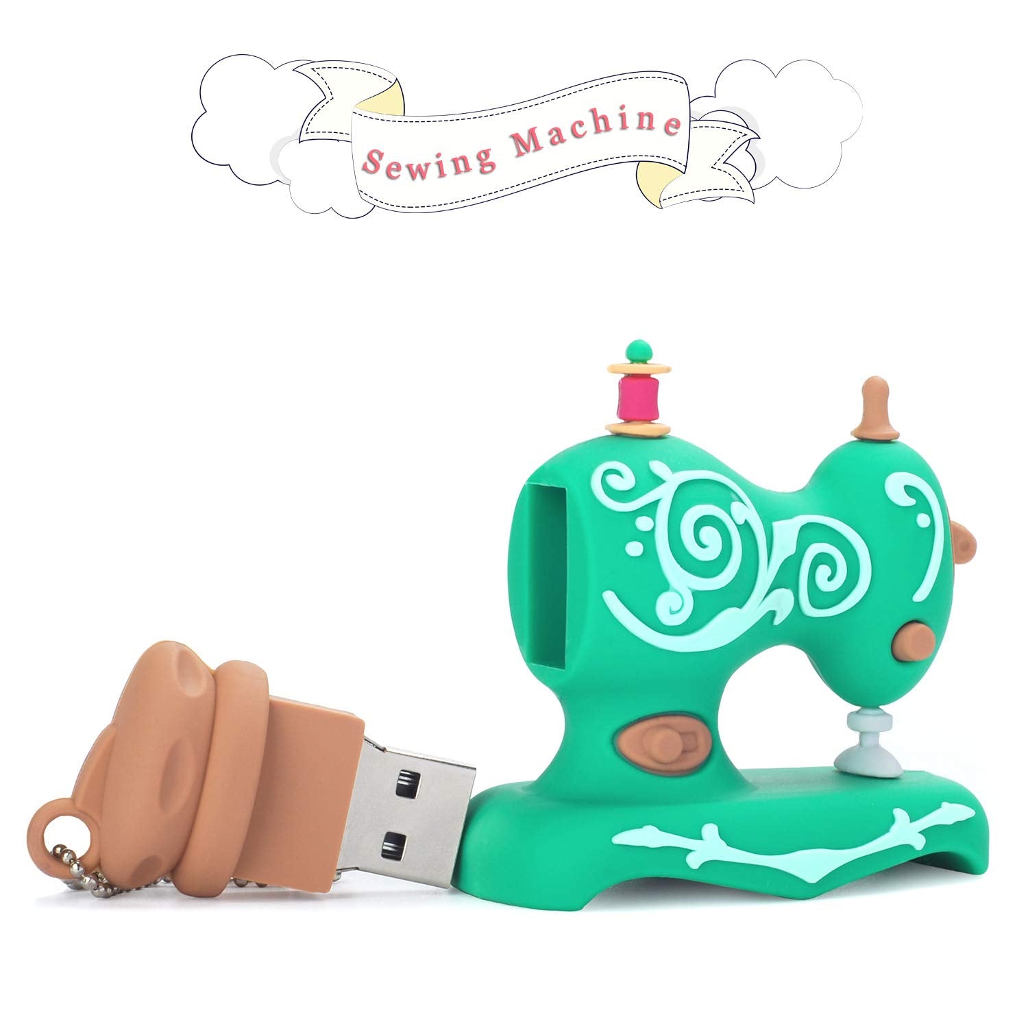 Leizhan 16Gb Cute Usb Flash Drive Embroidery Sewing Machine Design Pen Drive Data Storage Picture Stick Pendrive Memory Stick   Green