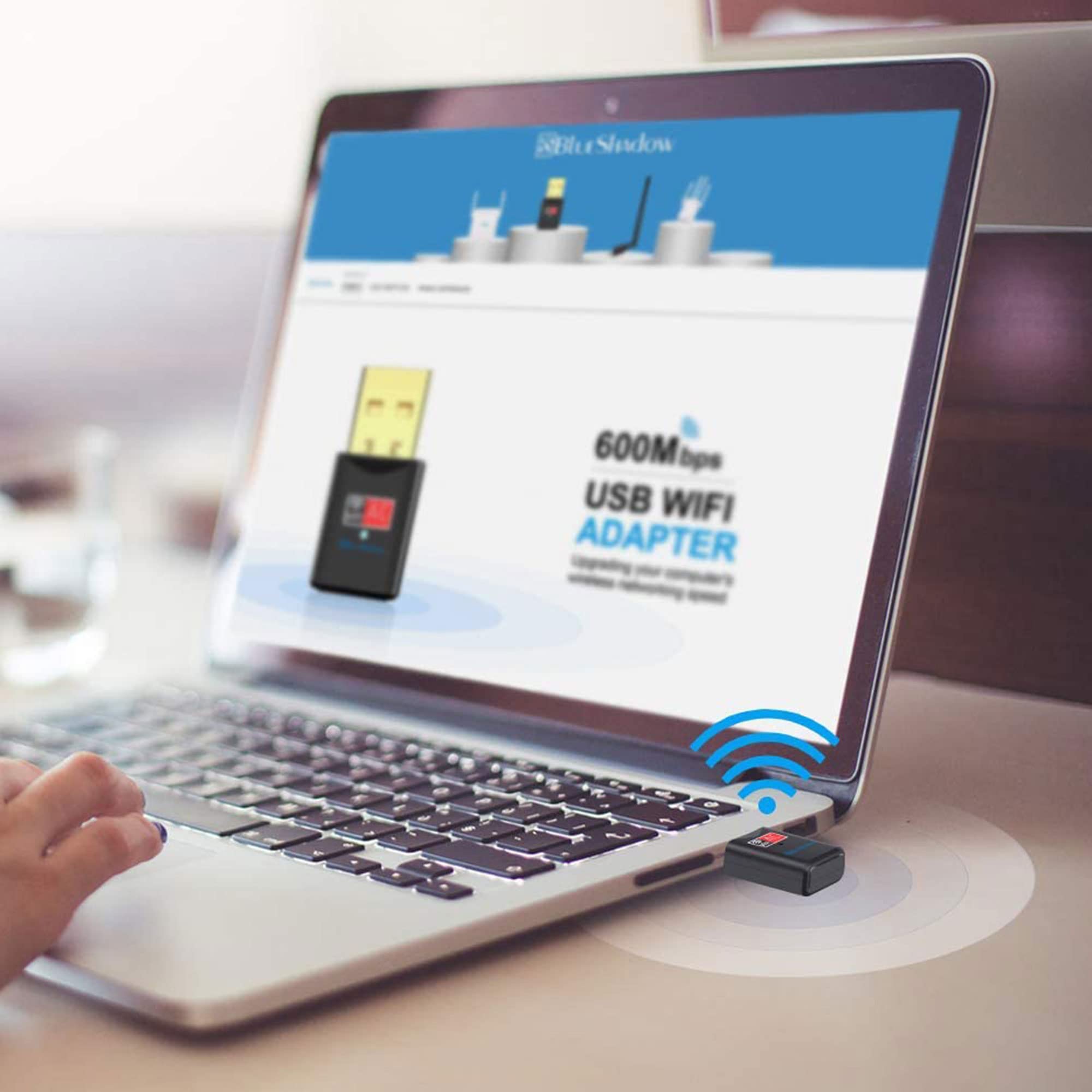 Blueshadow Usb Wifi Adapter   Dual Band 2.4G/5G Mini Wi Fi Ac Wireless Network Card Dongle With High Gain Antenna For Desktop La