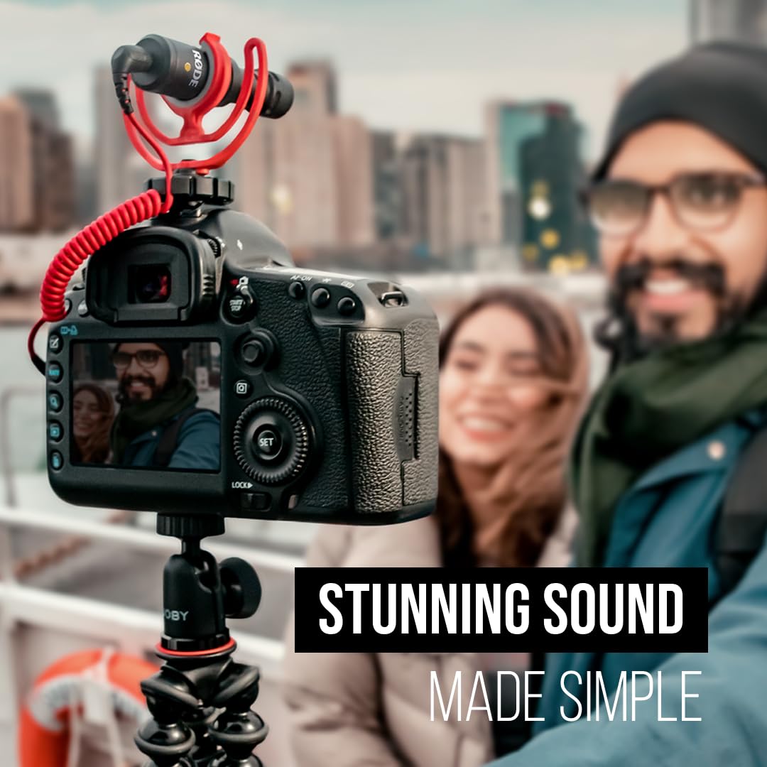 Rode Videomicro Compact On Camera Microphone With Rycote Lyre Shock Mount, Auxiliary, Black