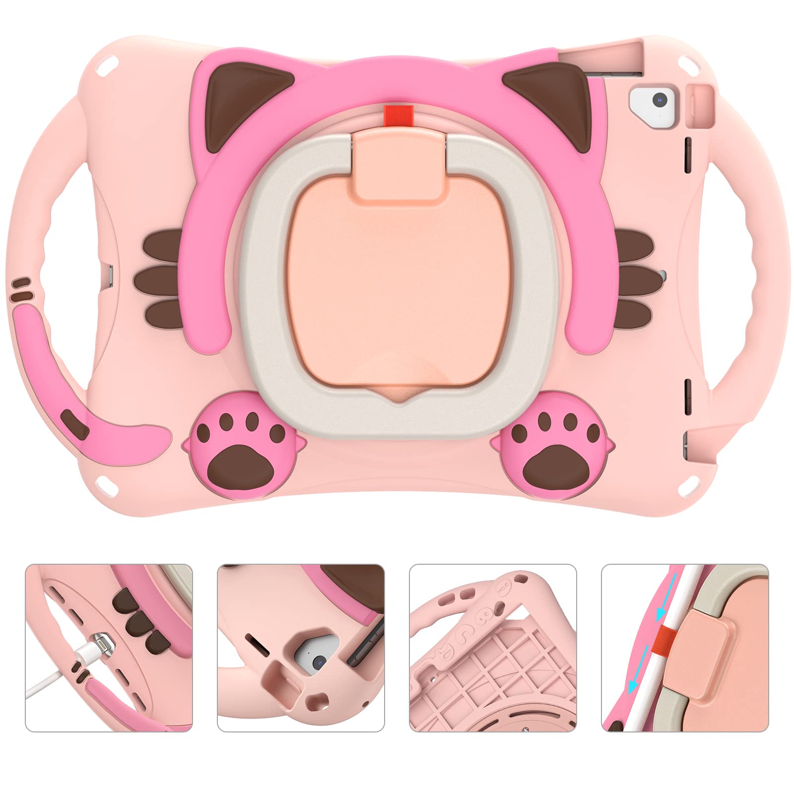 Braecn Case For Ipad 9.7 Inch 6Th Generation 2018/ Ipad 5Th Gen 2017, Ipad Air 2/ Air 1/ Ipad Pro 9.7'', Protective Cover With P