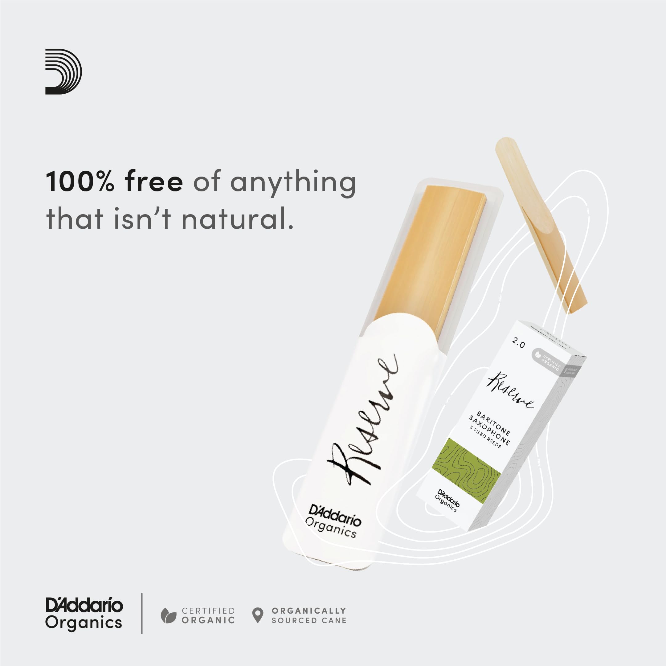 Daddario Woodwinds - Organic Reserve Soprano Saxophone Reeds - Soprano Sax Reeds - Individually Sealed - Filed, Strength 3, 3-Pa