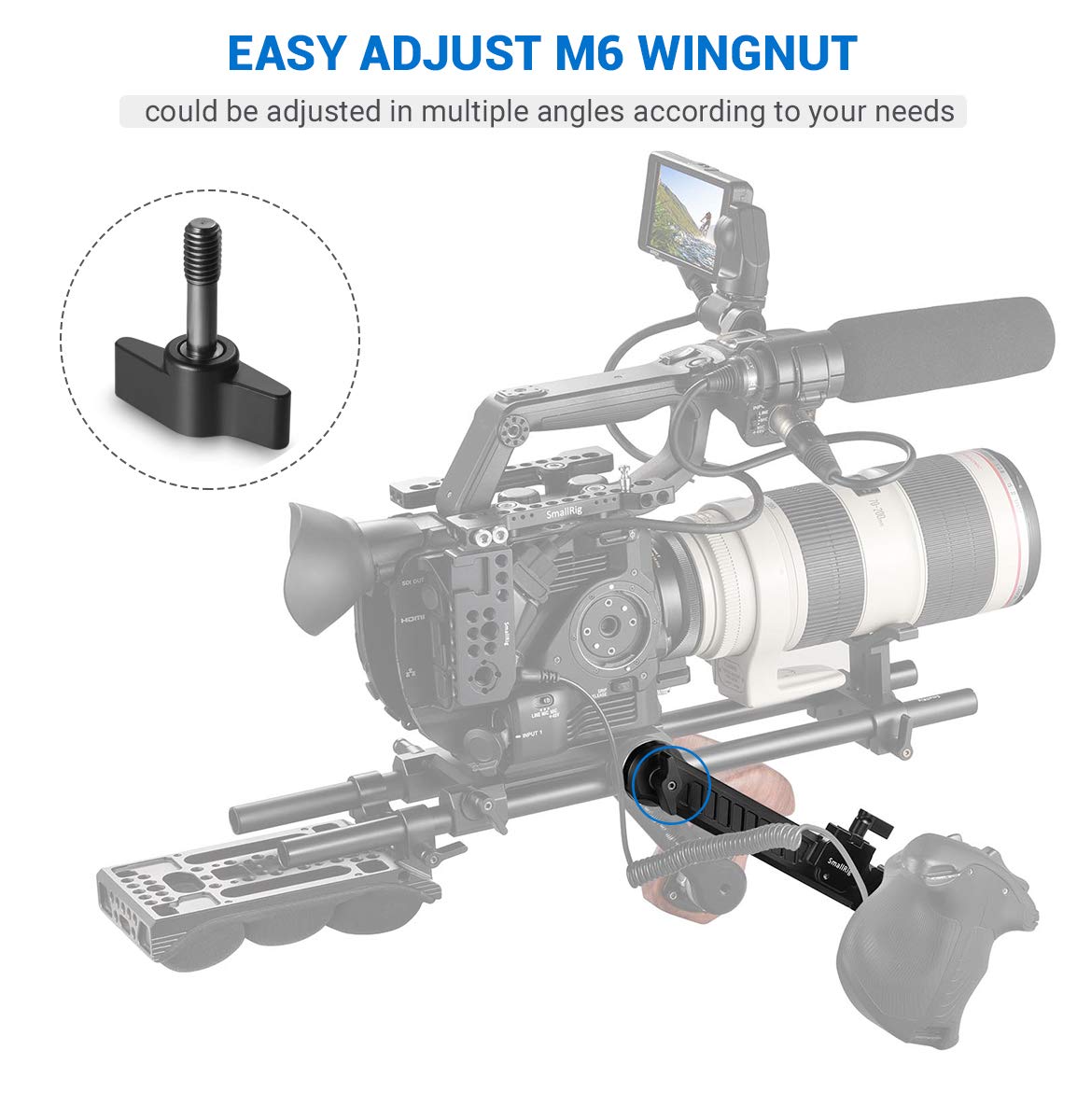 Smallrig Rosette Extension Arm Dogbone With Length Adjustable, M6 Rosette 31.8Mm - 1870