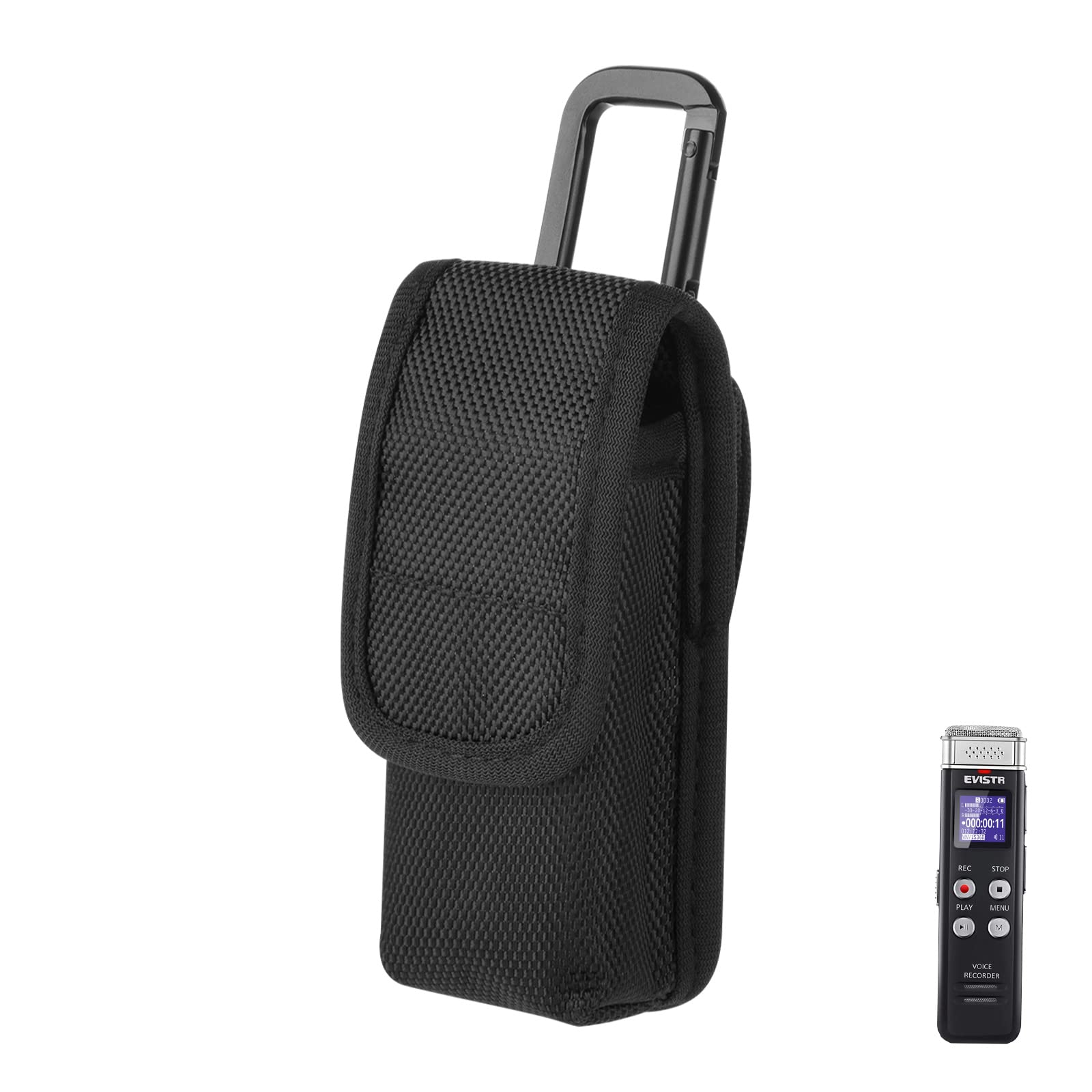1680D Carrying Case For Digital Voice Recorders, Hard Bag With Carabiner For Evistr 16Gb, Sony Icd Ux570, Px370/470/560 Digital Voice Recorder, Usb, Mp3