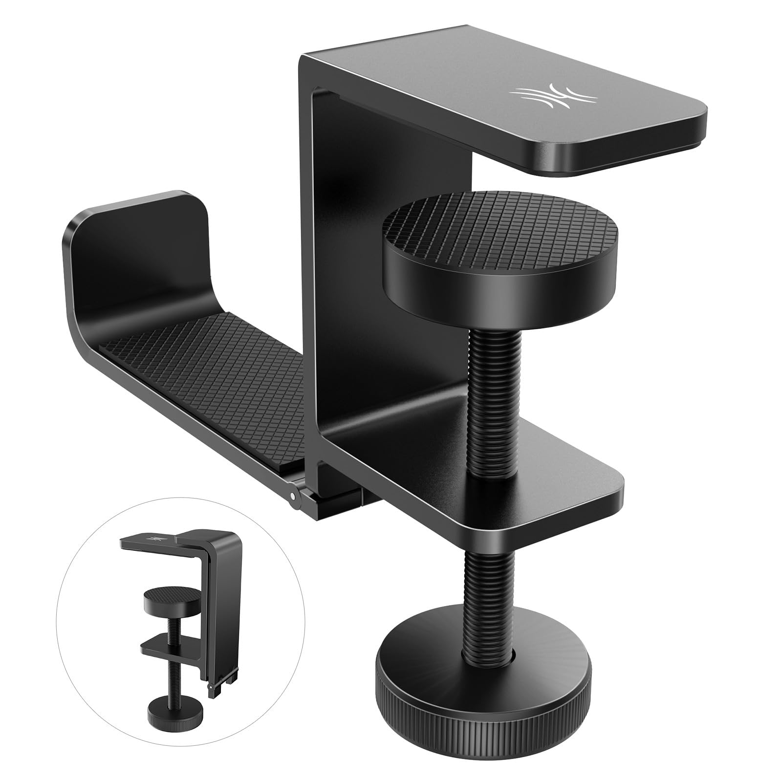 OneOdio MTL99 Foldable Headphone Stand, Metal Headset Holder Space-Saving Table Hook, Clamp-on Under Desk Hanger, Universal Fit 